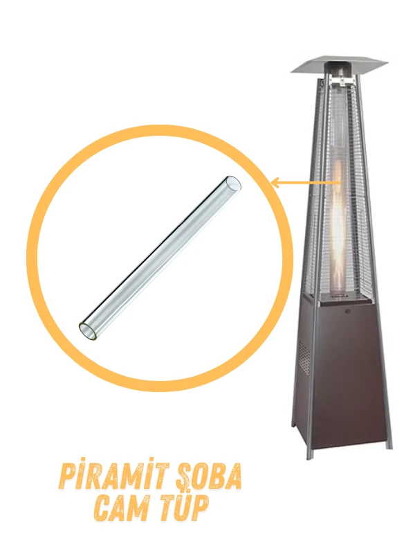 Piramit Soba Cam Tüp