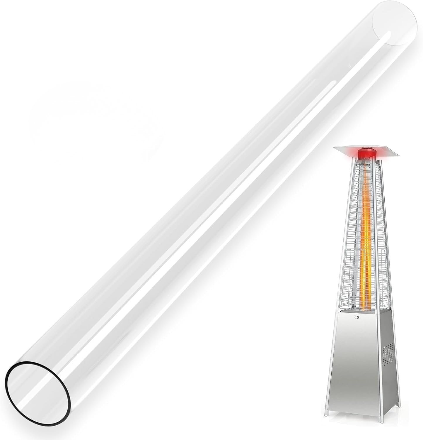 Piramit Soba Cam Tüp