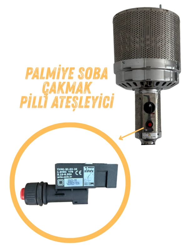 Palmiye Soba Çakmak / Pilli Ateşleyici