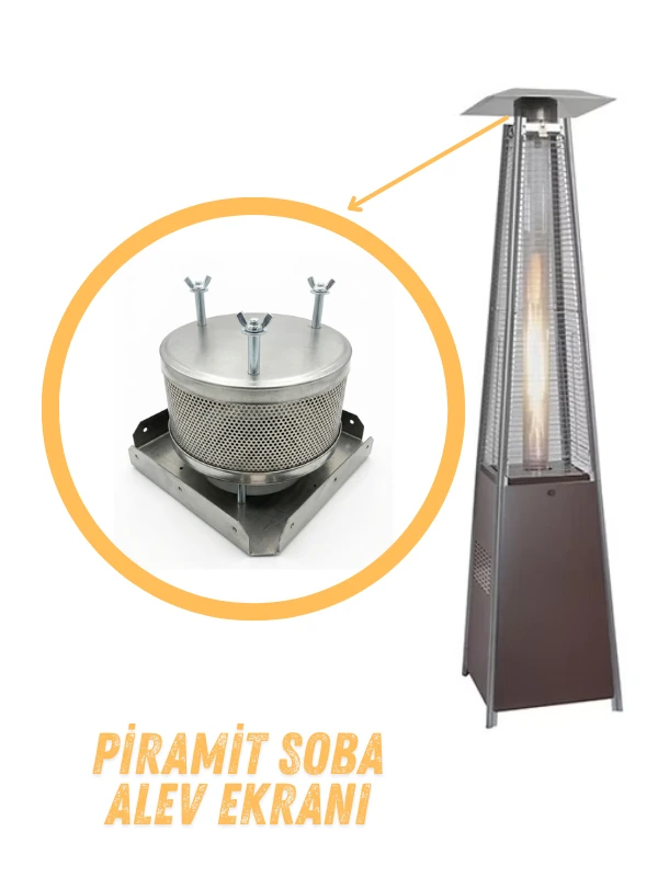 Piramit Soba Alev Ekranı / Alev Silindiri