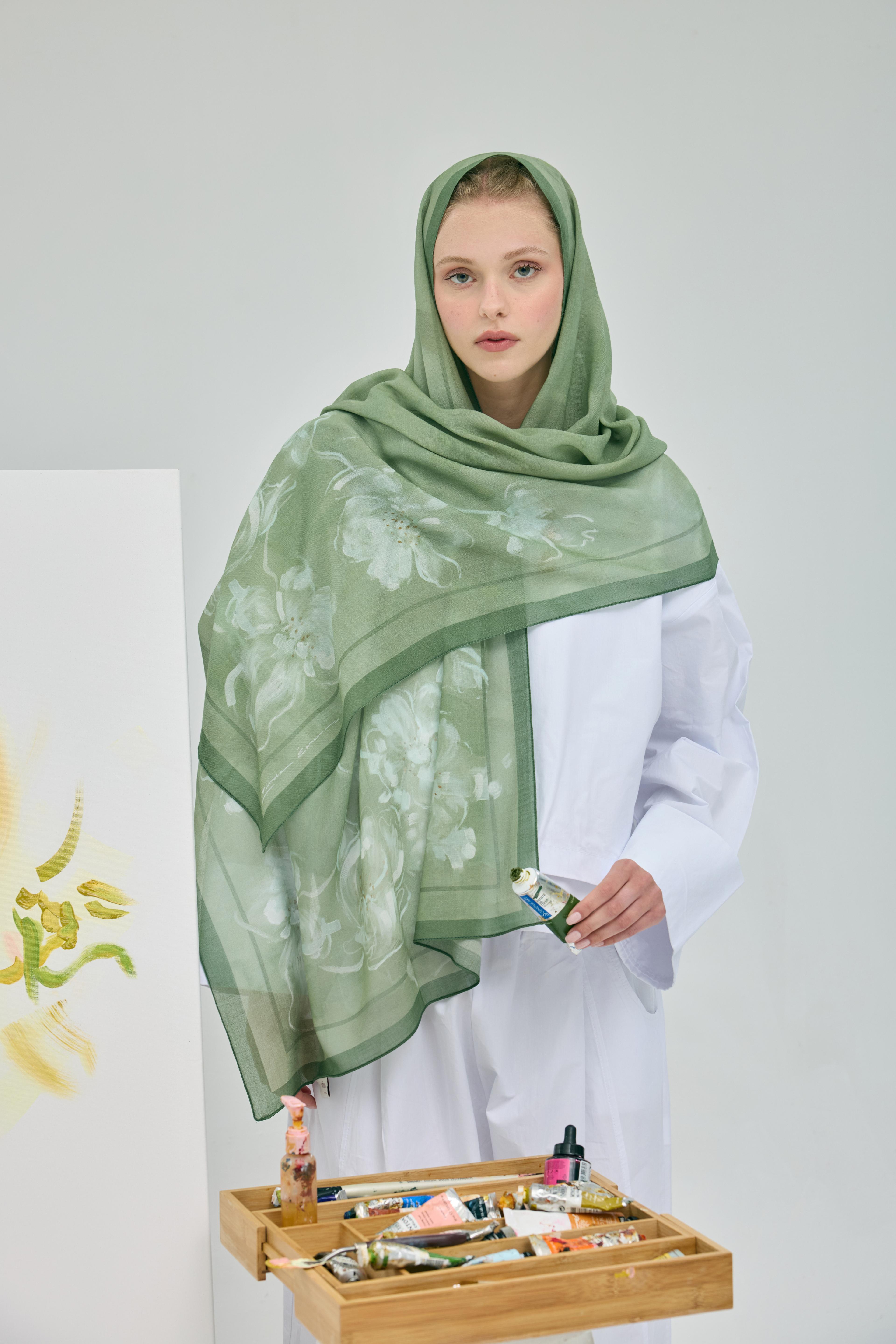 Amber Mint Yeşili Şal  image