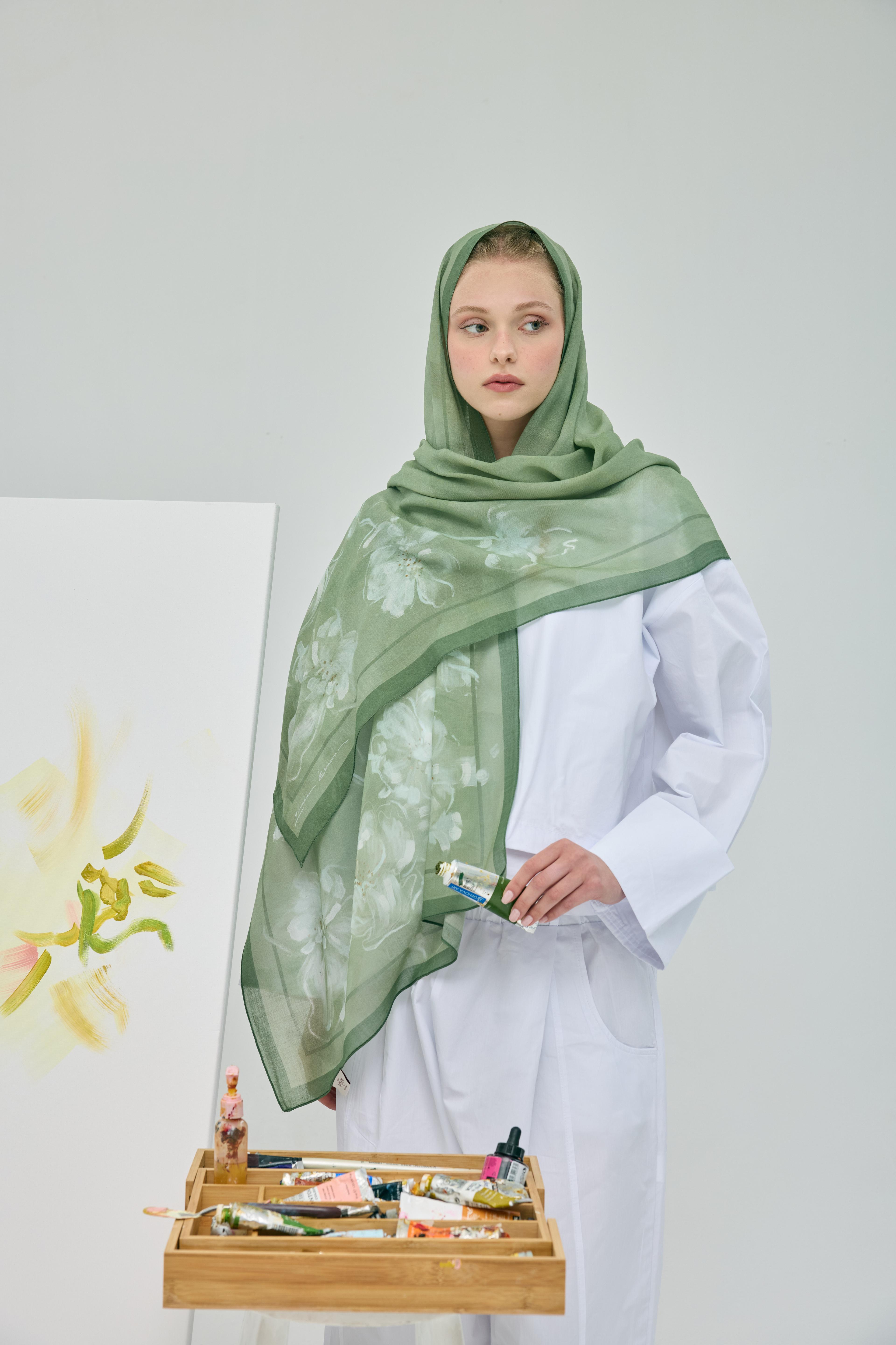 Amber Mint Yeşili Şal (outlet)