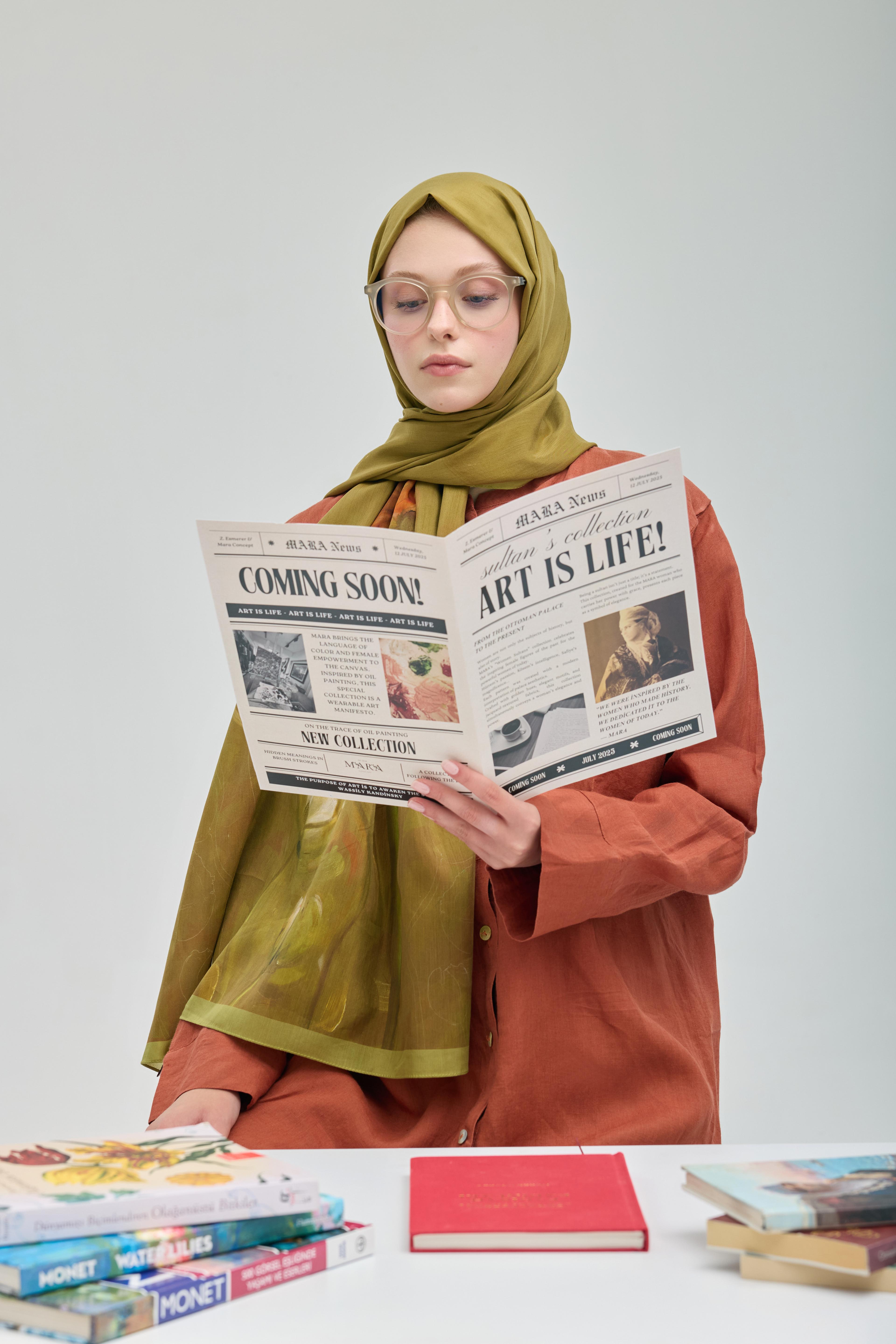 Manolya Zeytin Yeşili Şal  main variant image