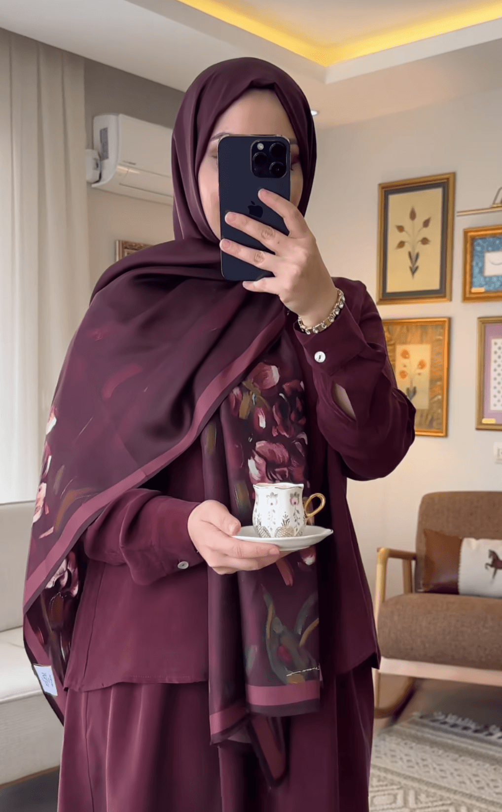 ORKİDE BORDO İPEK ŞAL