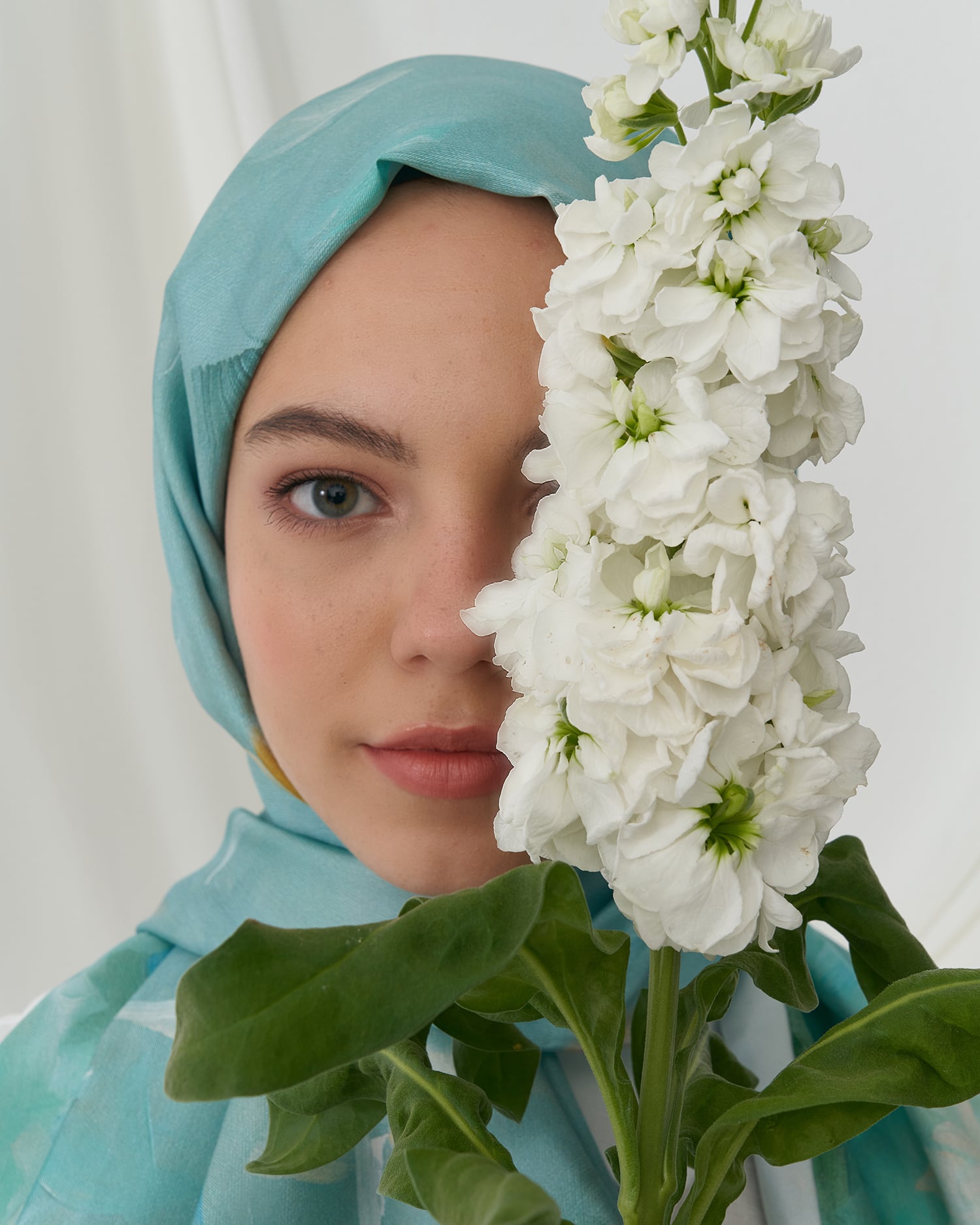 Açelya Cream Silk Shawl