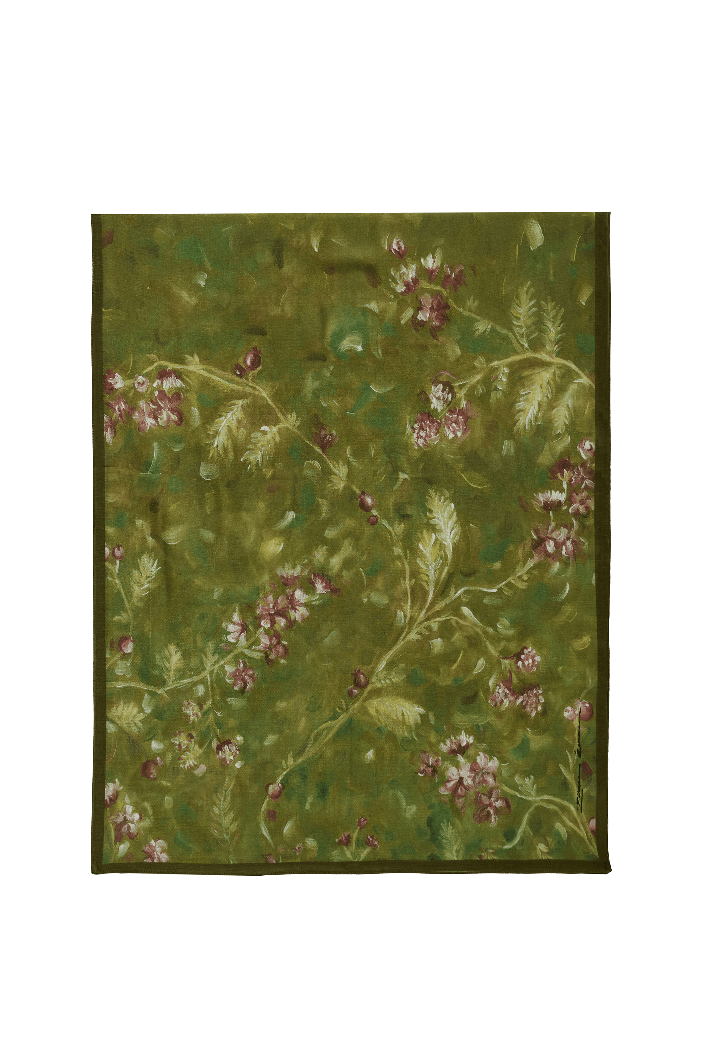 Açelya Aqua Green Silk Shawl