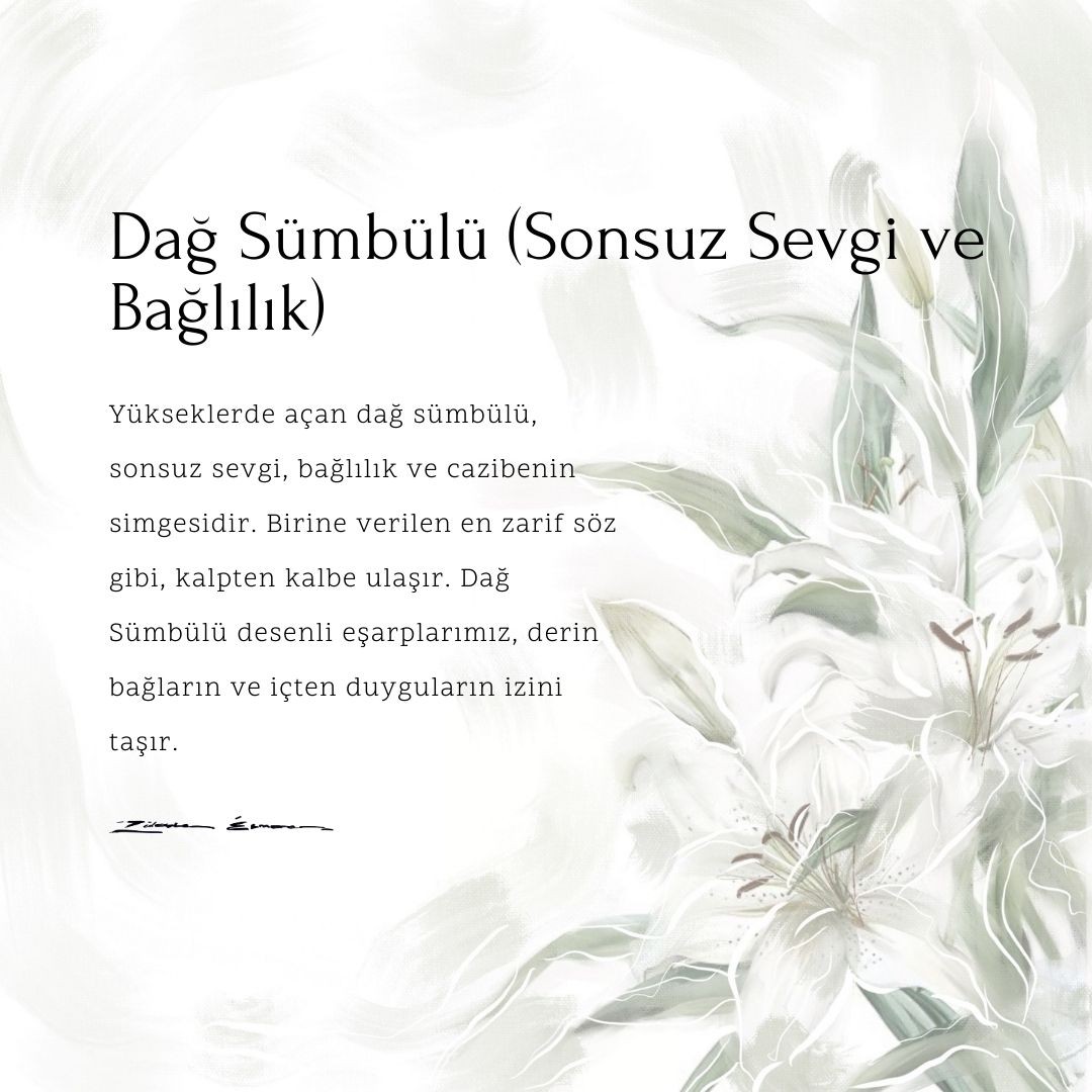 Dağ Sümbülü Yeşil İpek Eşarp