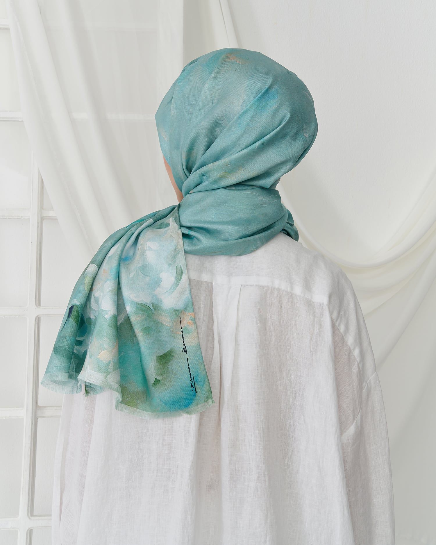 Açelya Cream Silk Shawl