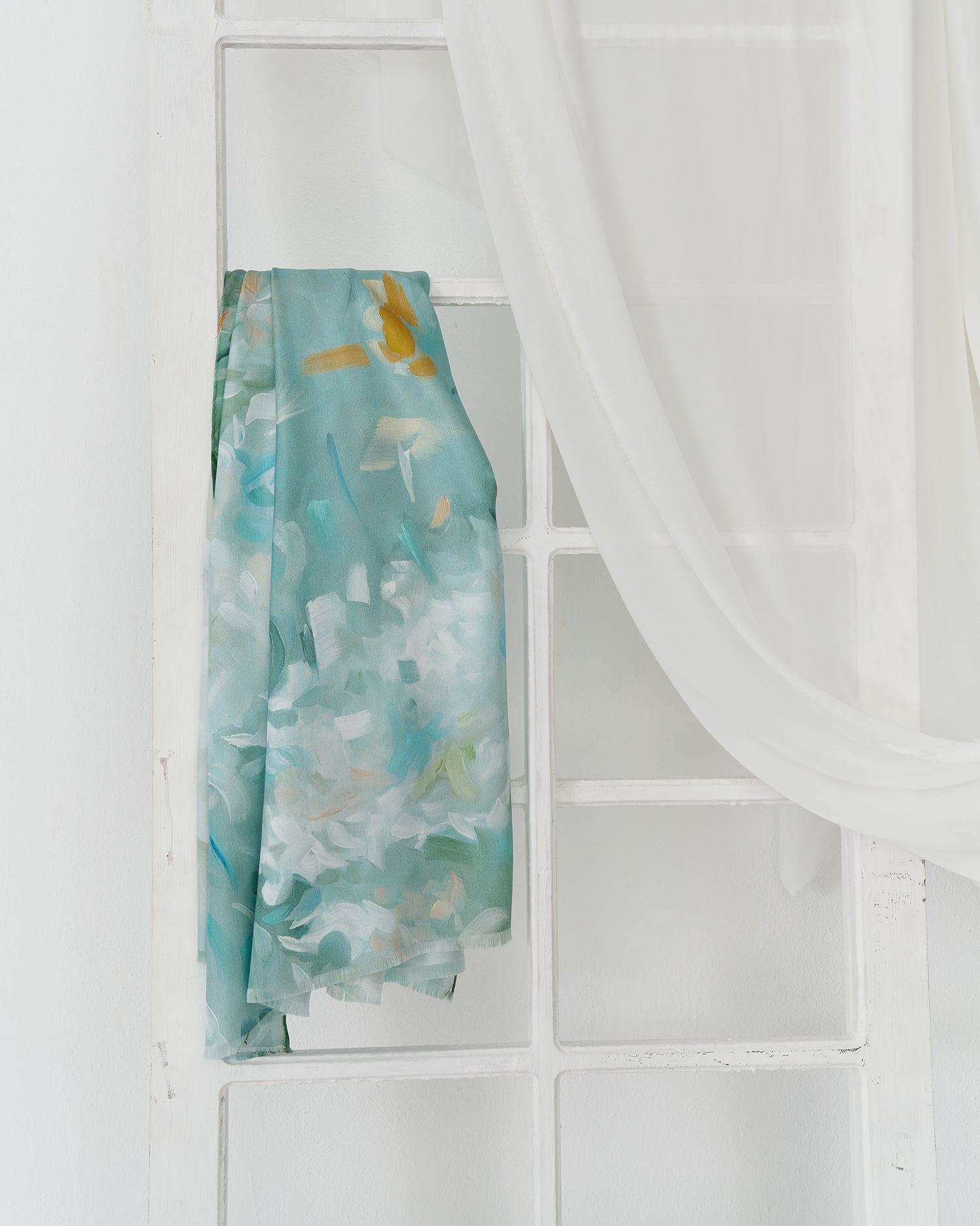 Açelya Cream Silk Shawl