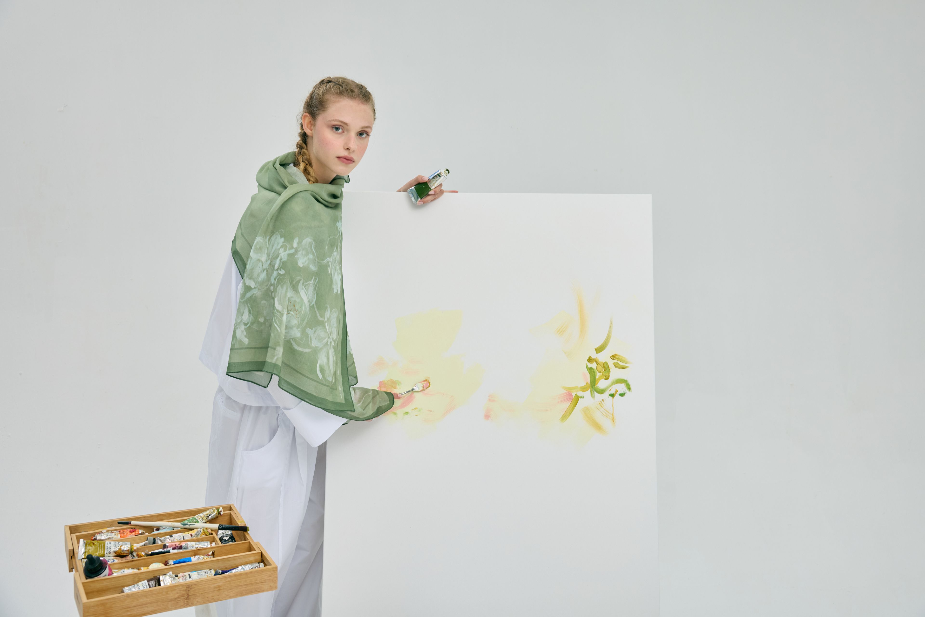 Amber Mint Yeşili Şal (outlet)
