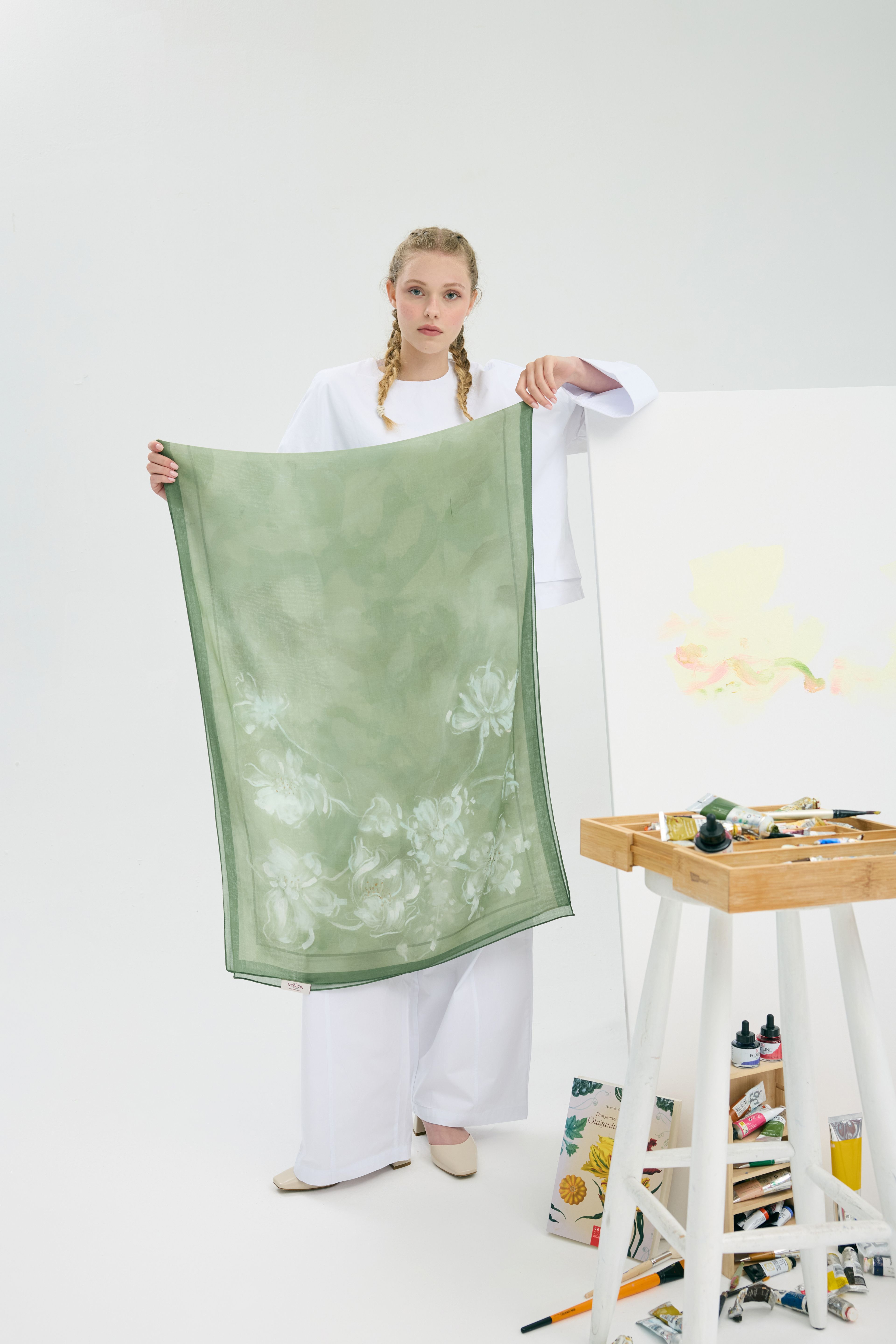 Amber Mint Yeşili Şal (outlet)
