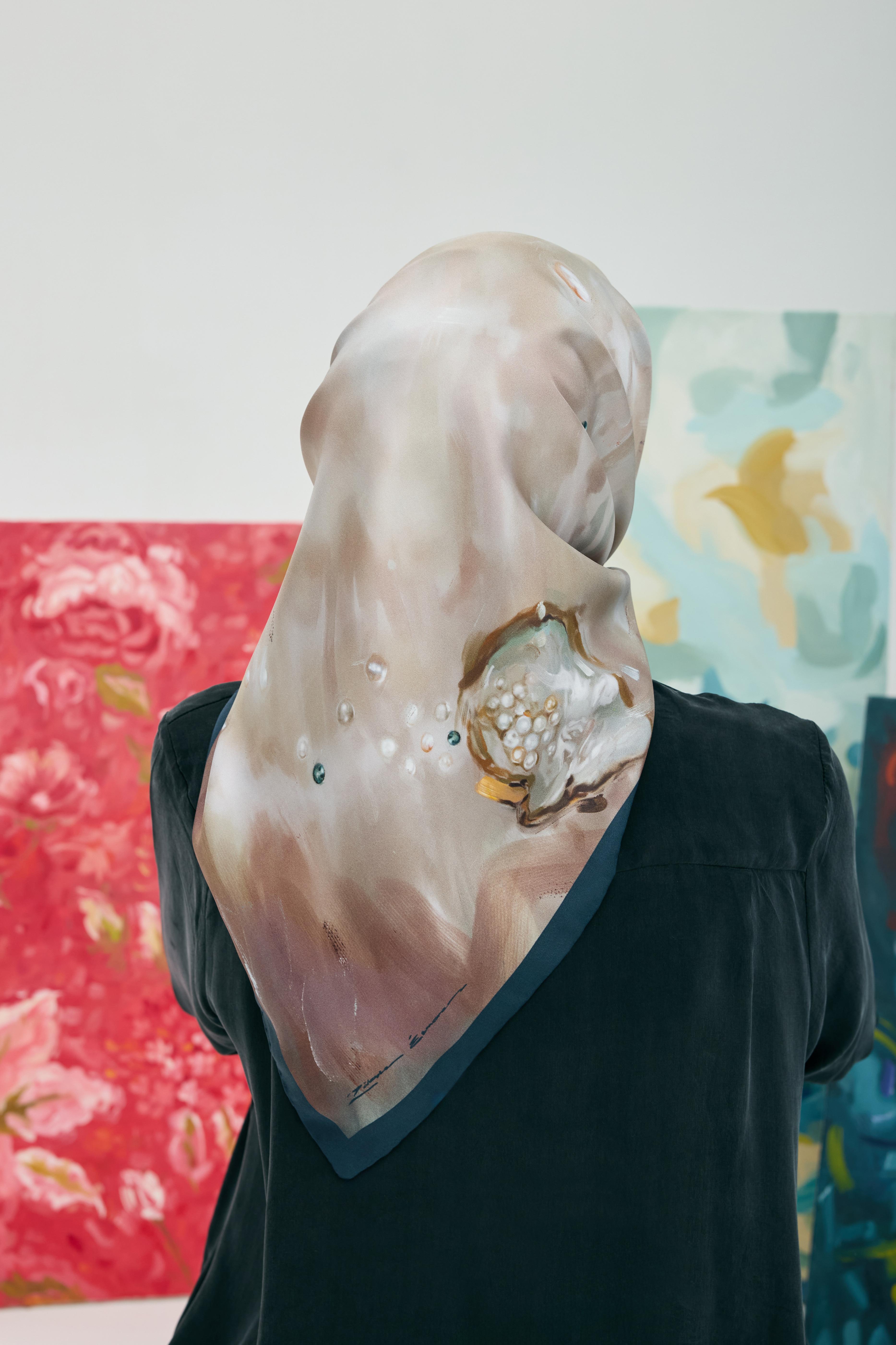 Pearl Oyster Silk Scarf