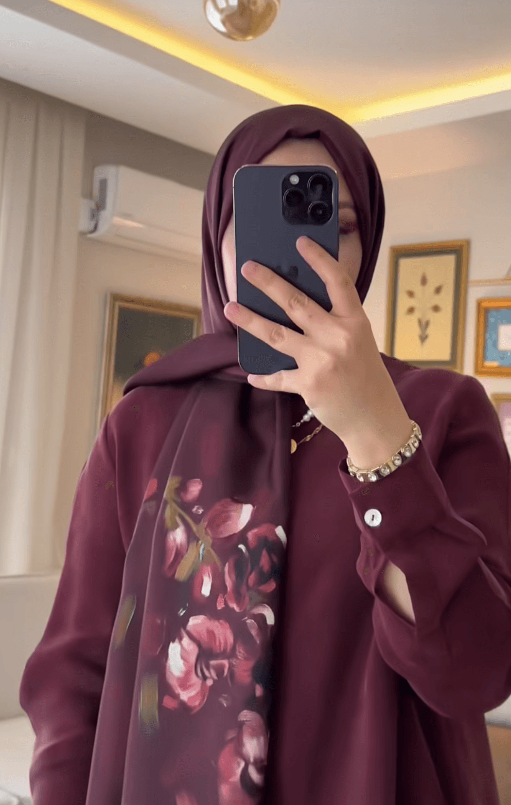 ORKİDE BORDO İPEK ŞAL image