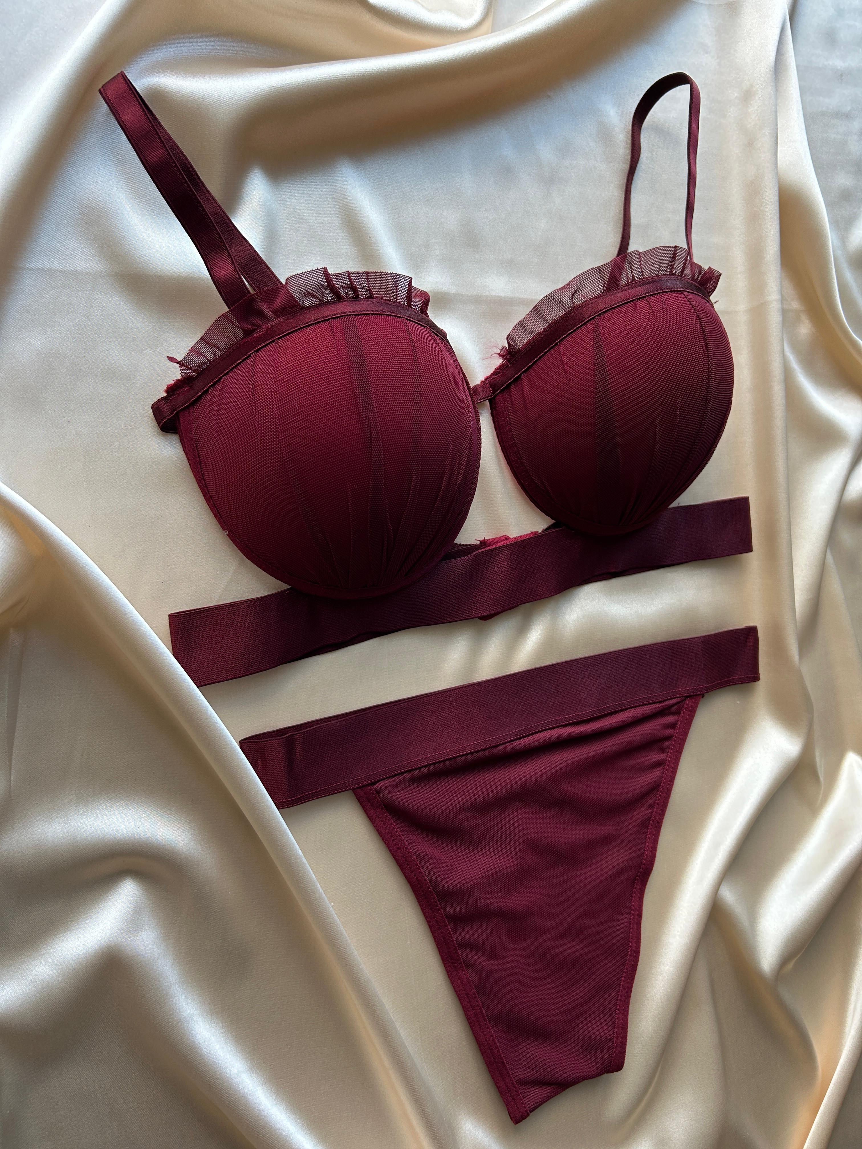 JOYFUK DESTEKLİ SÜTYEN TAKIM - BORDO