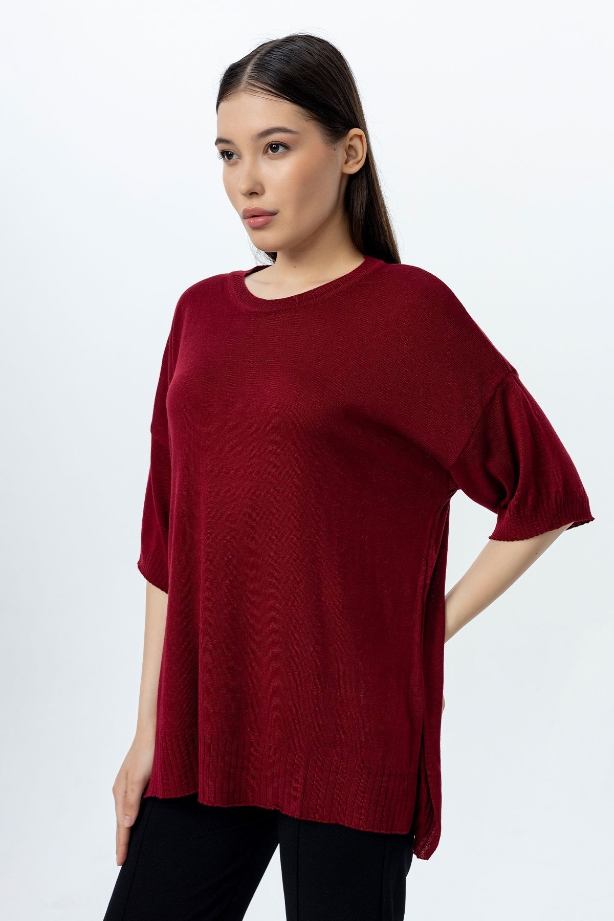 Yuvarlak Yaka Oversize Kadın T-Shirt