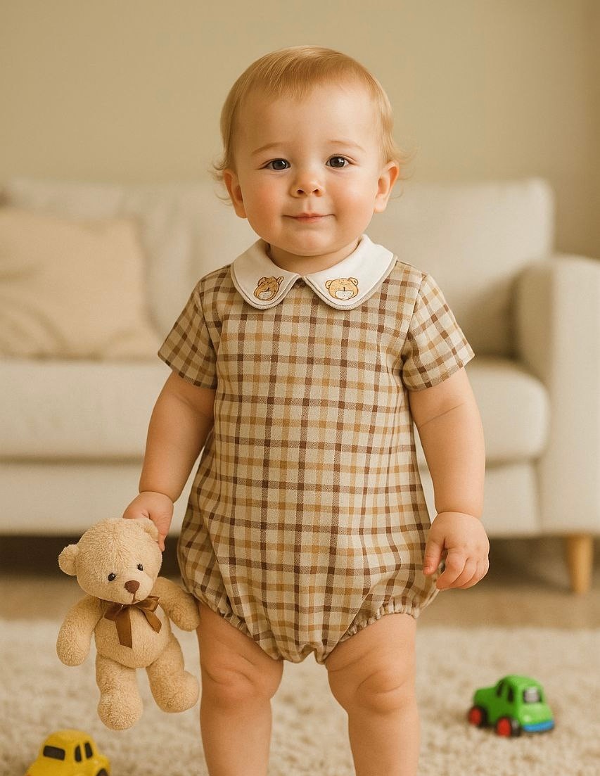 Nakış YakA Unisex Model Bebek Tulum