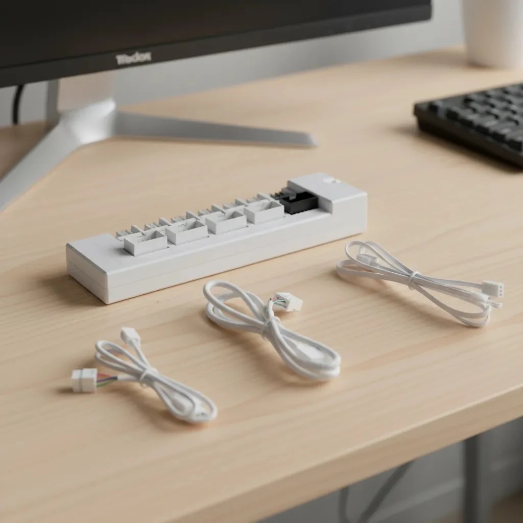 Lian Li Edge HUB EG-HUB01W –  (Universal USB 9-Pin & PWM Çoklayıcı) - Beyaz