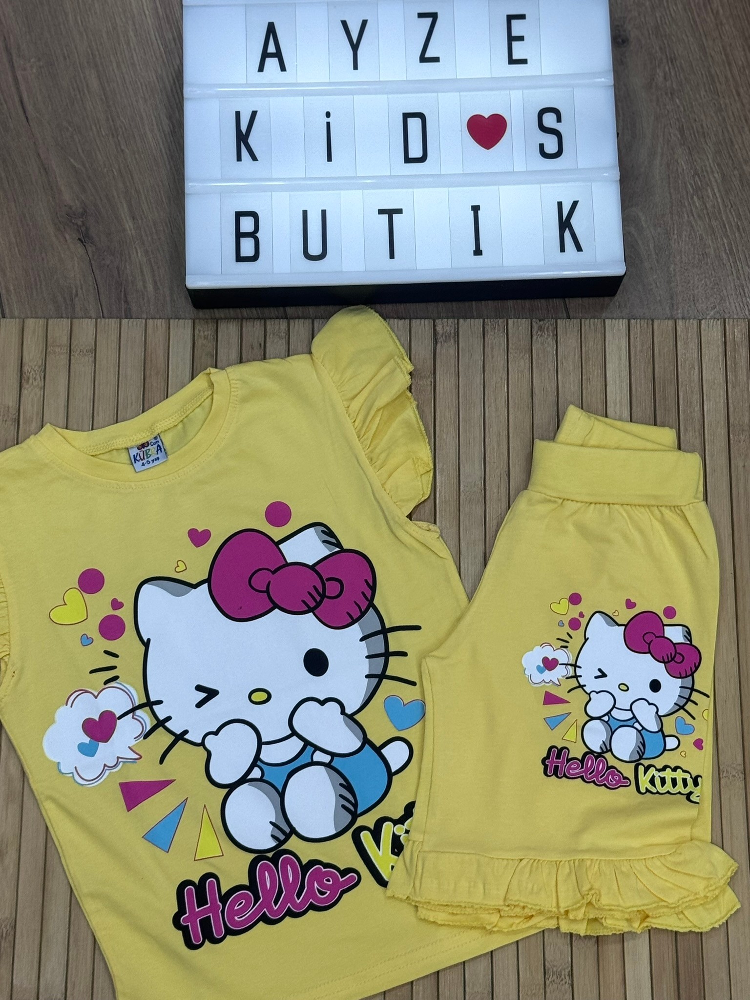 Hello Kity Alt Üst Takım Sarı