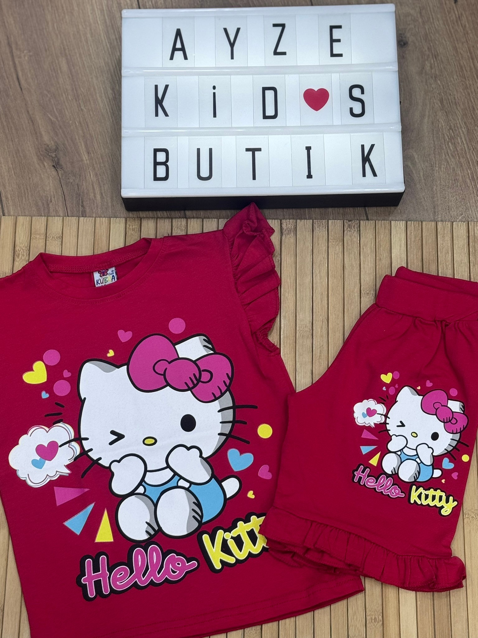 Hello Kity Alt Üst Takım Kırmızı