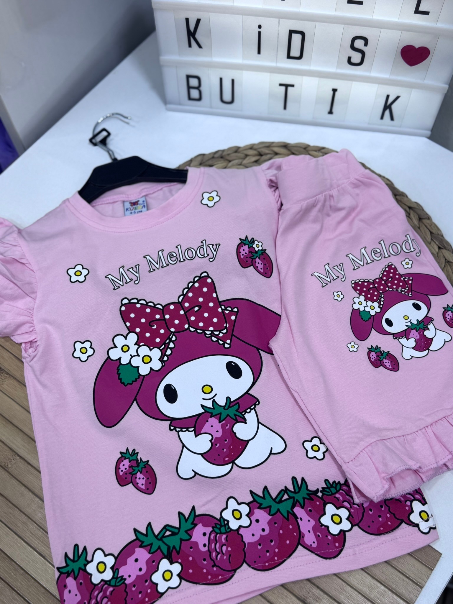 My Melody Kız Çocuk Şortlu Takım Pembe