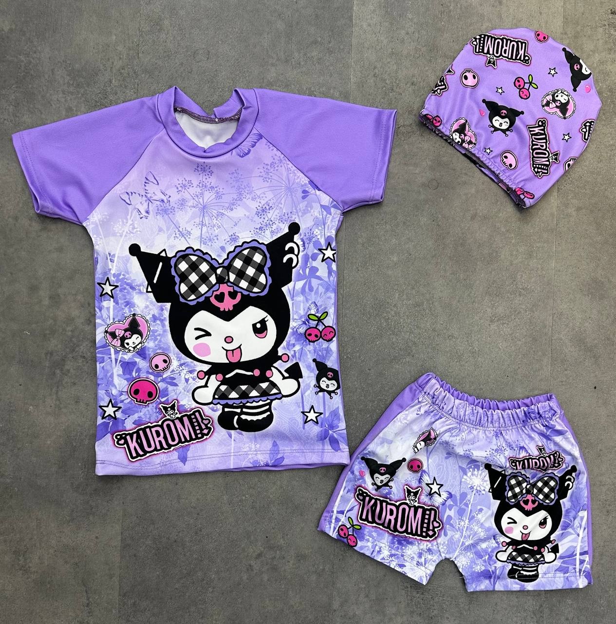 Kuromi Model Kısa Kollu Boneli Mayo Takım