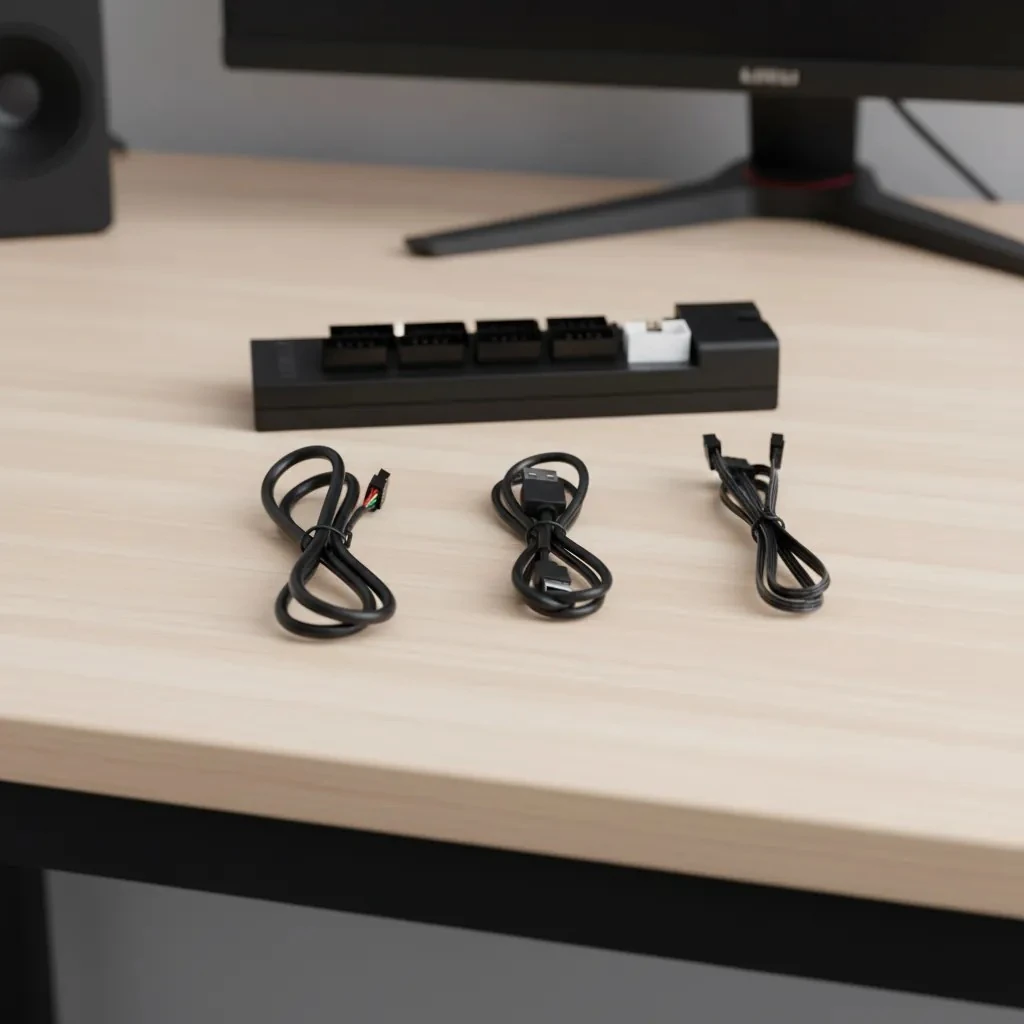 Lian Li Edge HUB EG-HUB01W –  (Universal USB 9-Pin & PWM Çoklayıcı) - Siyah