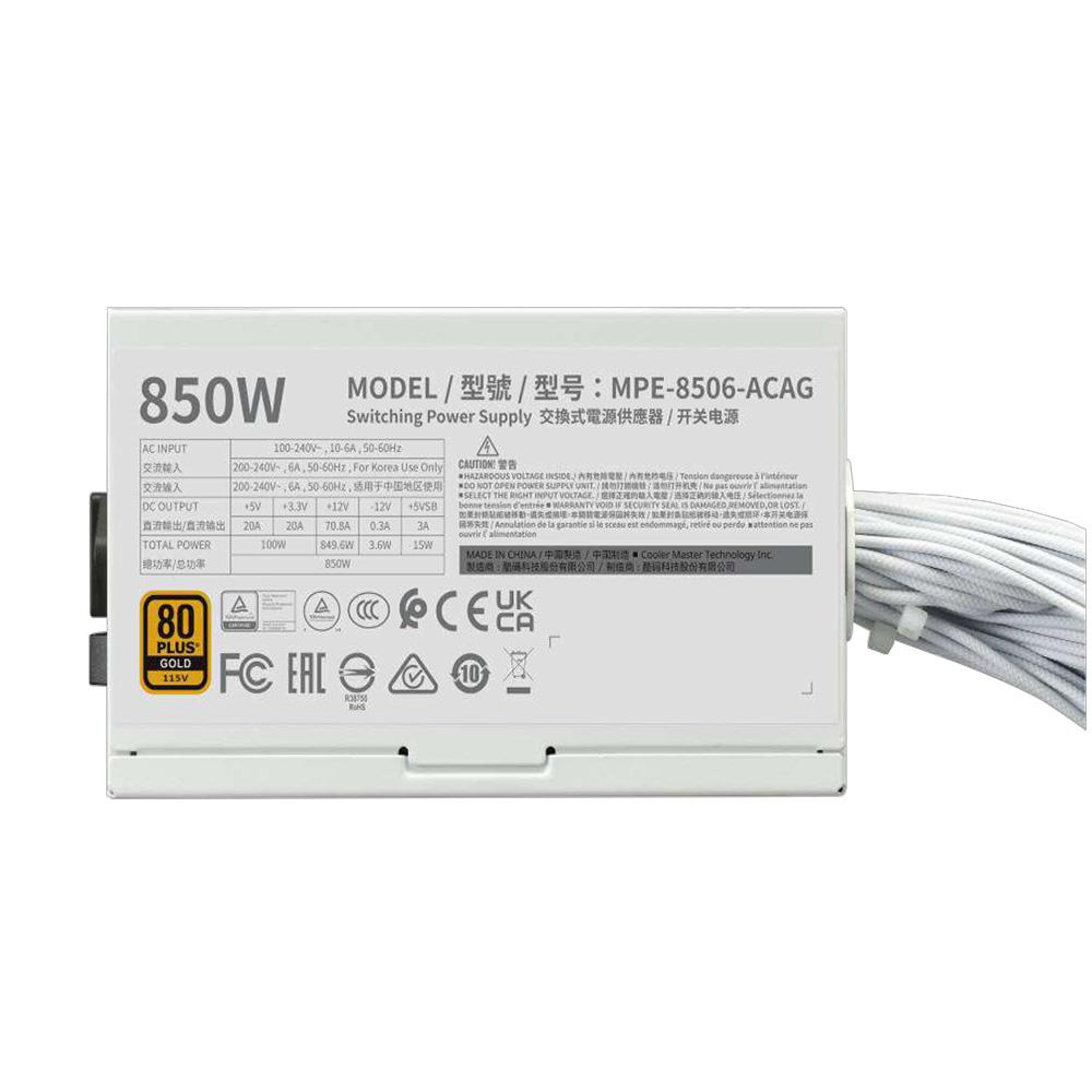 Cooler Master MWE V3 850W 80+ Gold GEN5 – Beyaz Güç Kaynağı