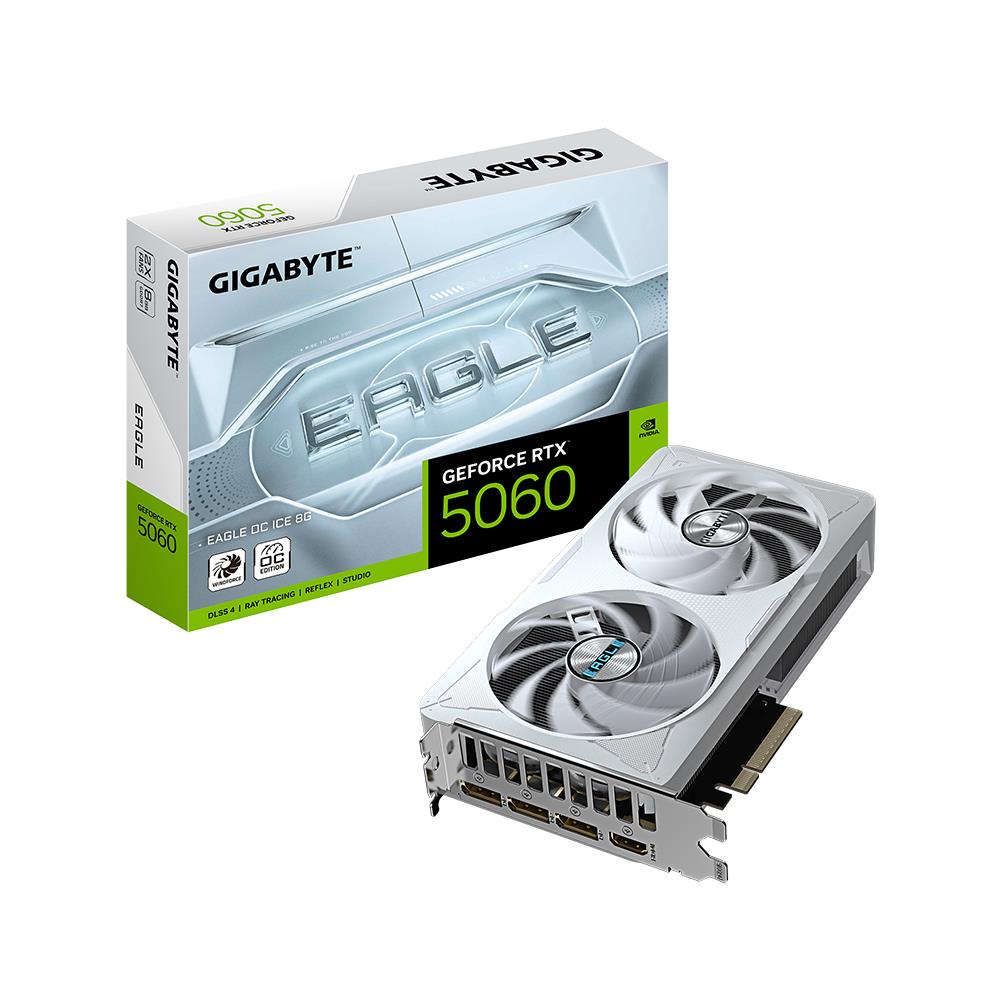 GIGABYTE GeForce RTX 5060 EAGLE ICE WHITE OC 8GB GDDR7 128Bit DLSS 4 Ekran Kartı