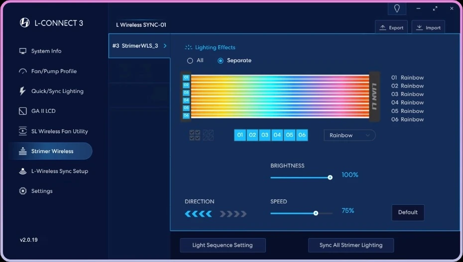 Lian Li Strimer Wireless 24 Pin ARGB Uzatma Kablo | Kablosuz RGB