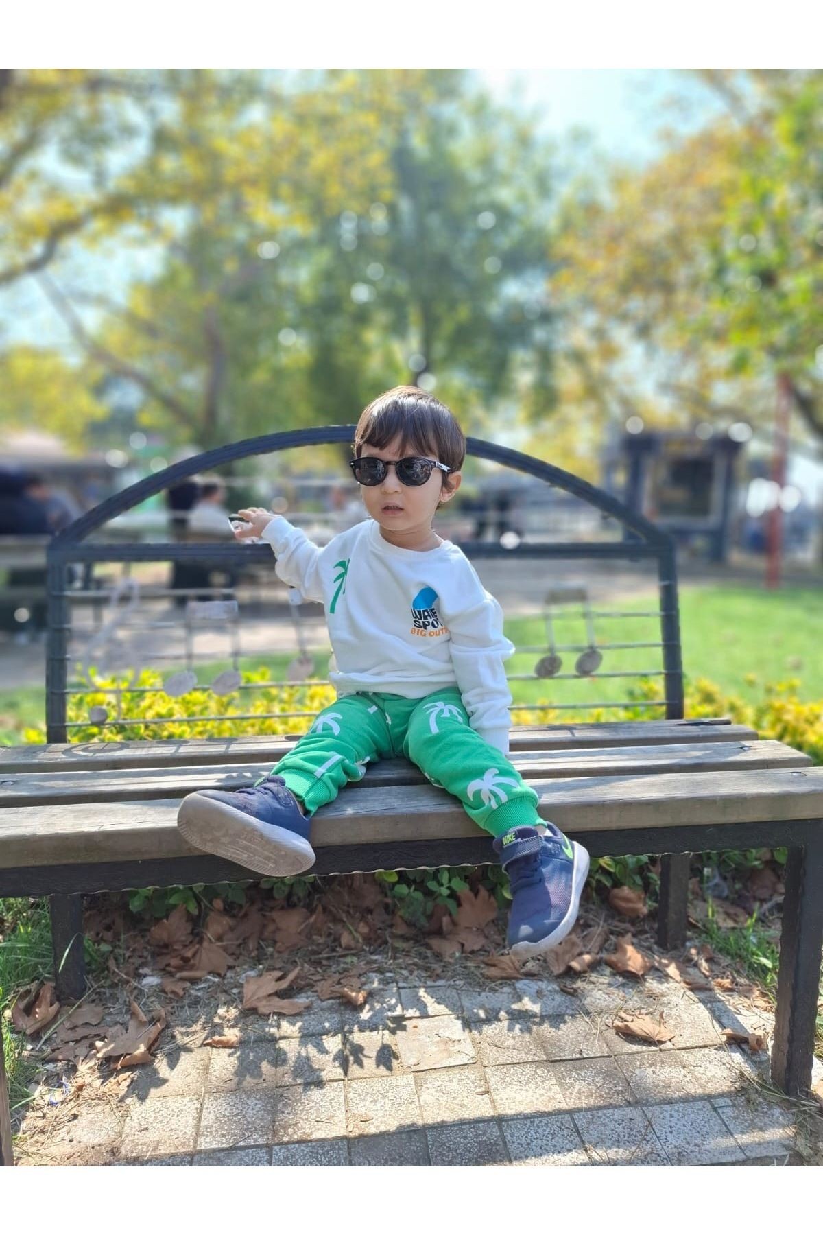 Palmiye desenli iki iplik takım