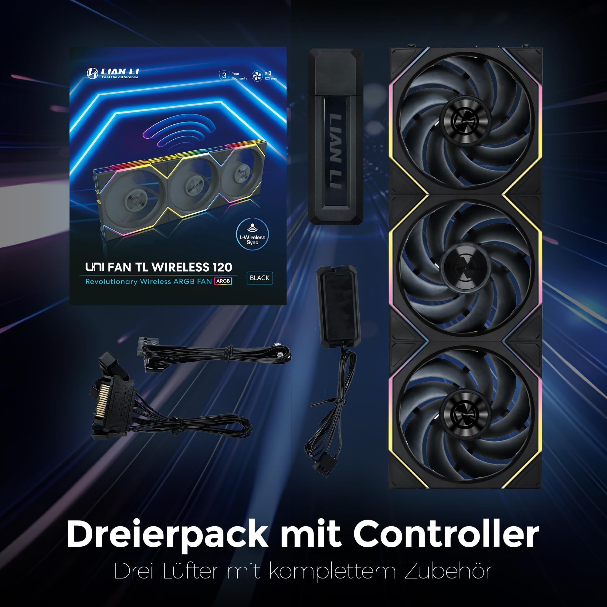 Lian Li UNI FAN TL Wireless 120 mm – Siyah Kasa Fanı