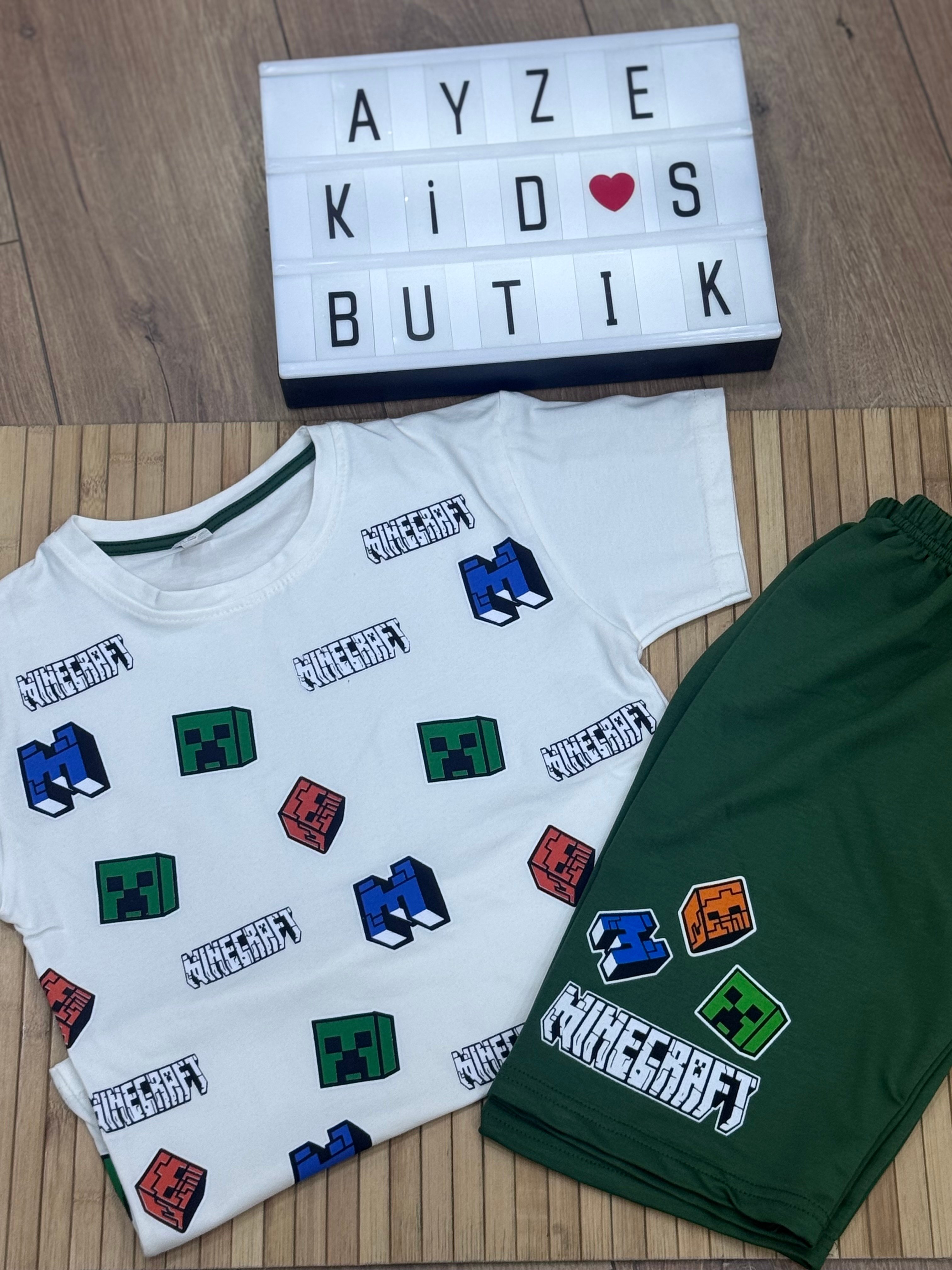 Minecraft Garson Boy İkili Takım Yeşil