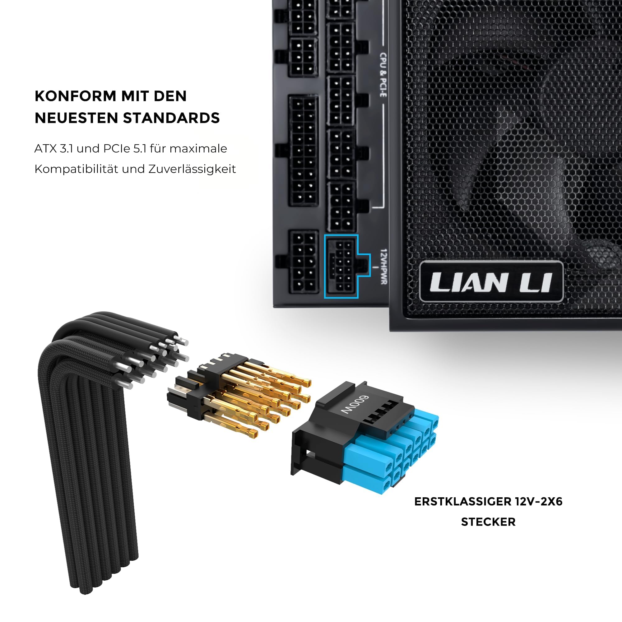 Lian Li EDGE Gold 1000W Siyah Güç Kaynağı (80 PLUS Gold, ATX 3.1, PCIe 5.1)