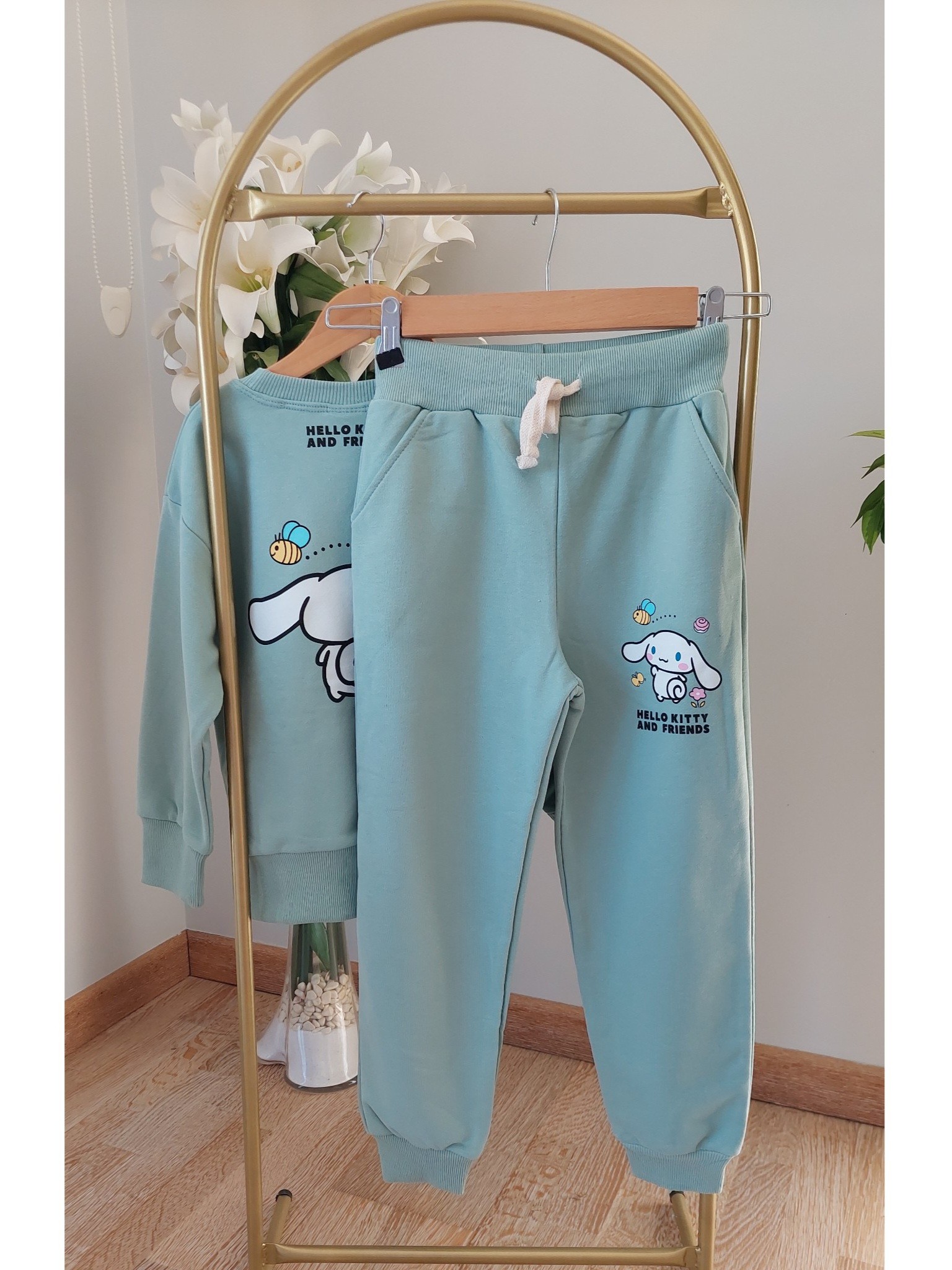 Yeşil Renkli,Cinnamoroll Baskılı Eşofman Takımı