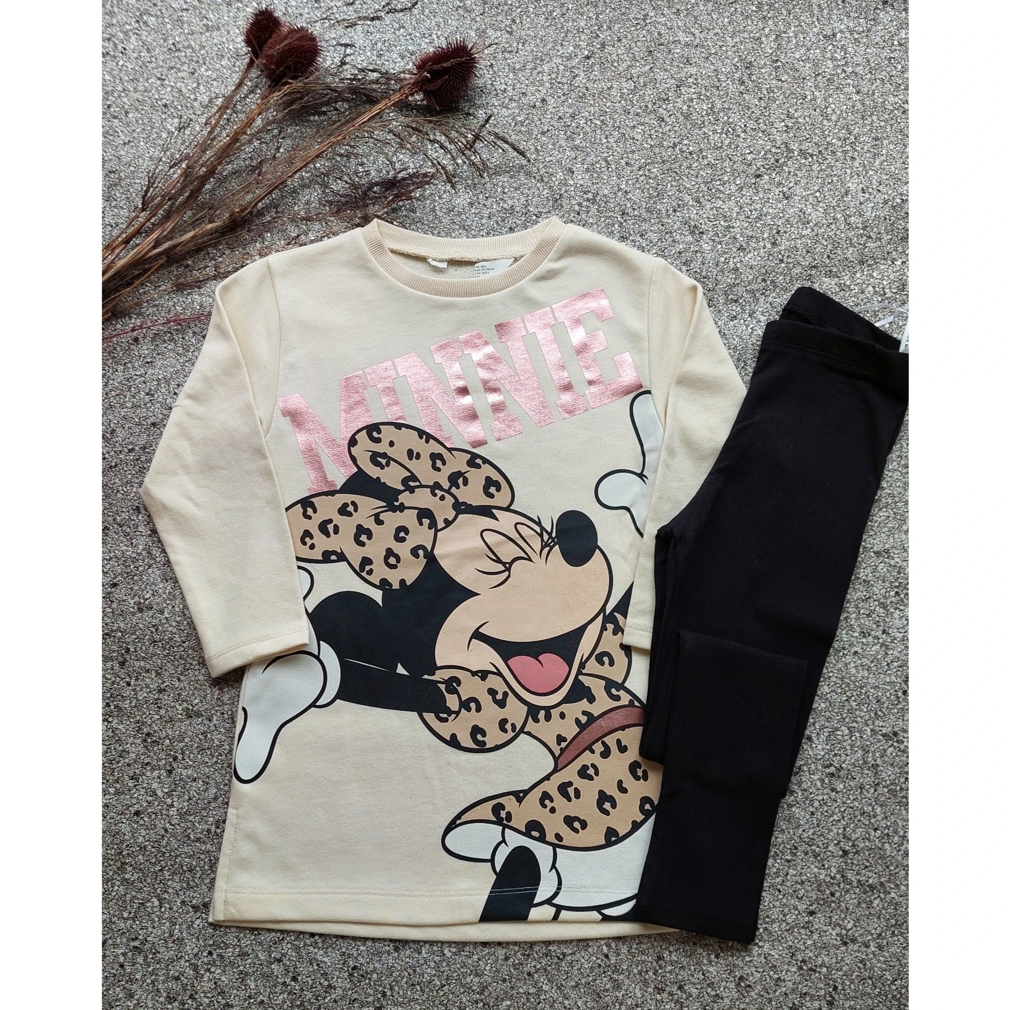 Minnie Baskılı, Taytlı,Tunikli Takım 