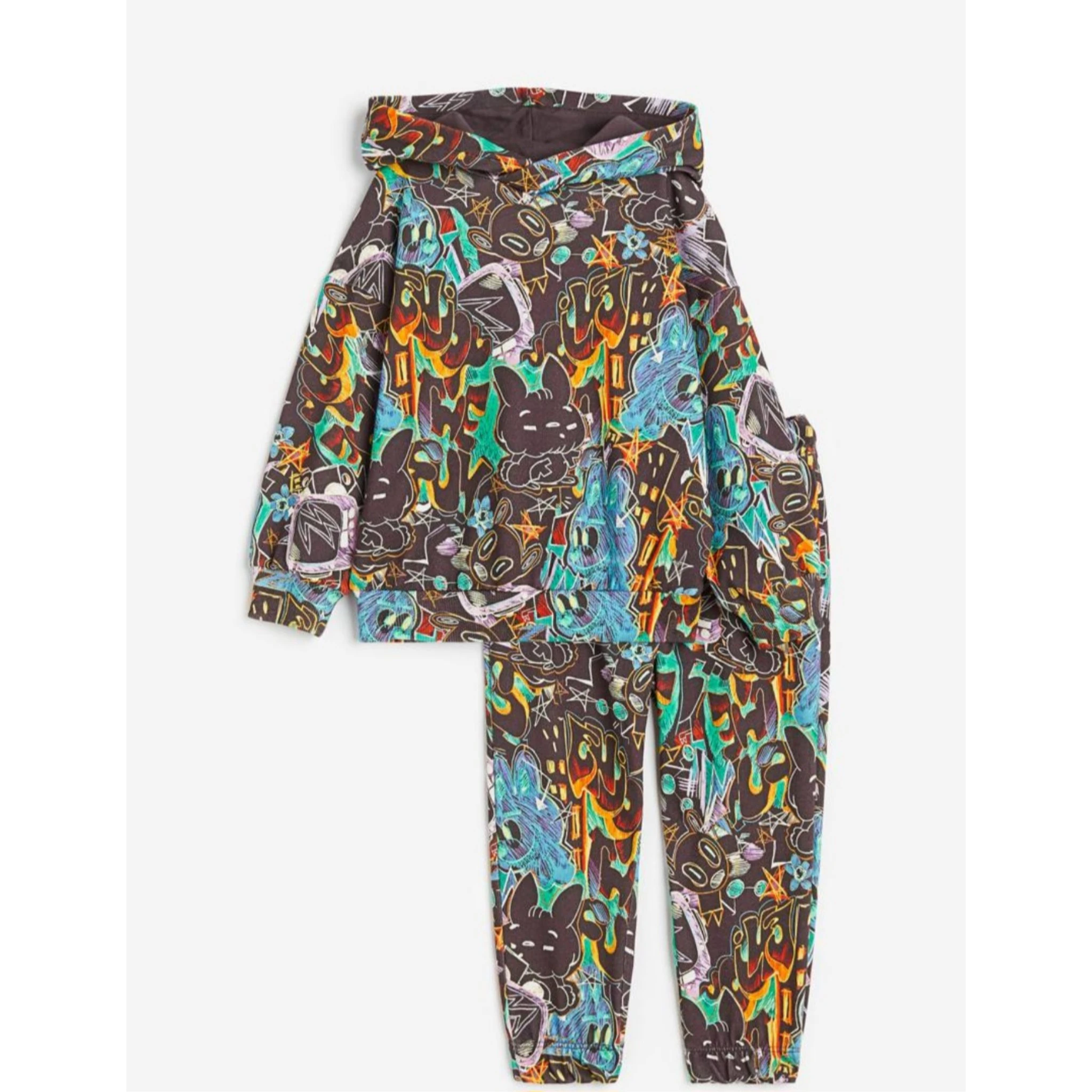 Baskılı, Kapüşonlu,Unisex Takım 