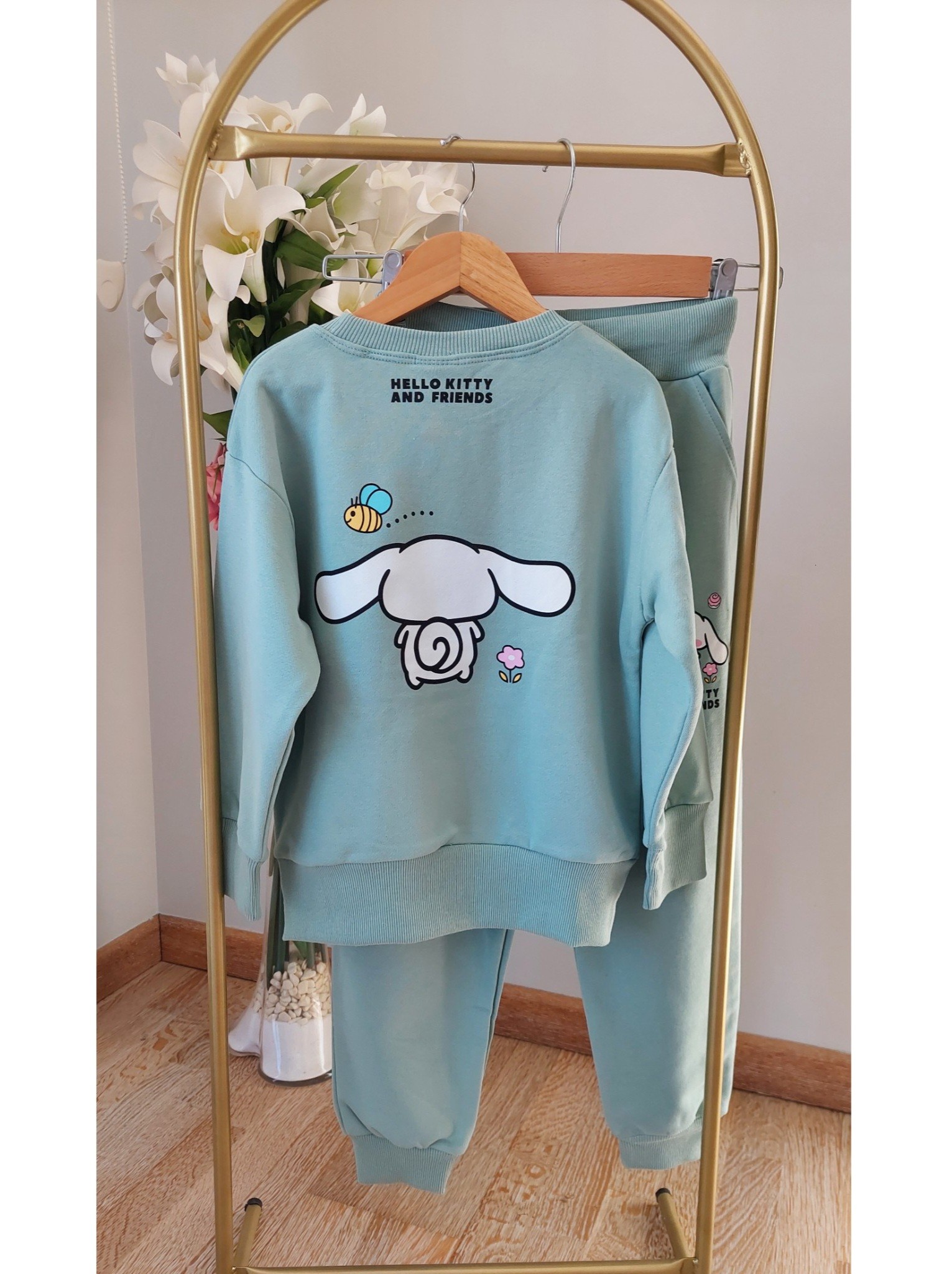 Yeşil Renkli,Cinnamoroll Baskılı Eşofman Takımı