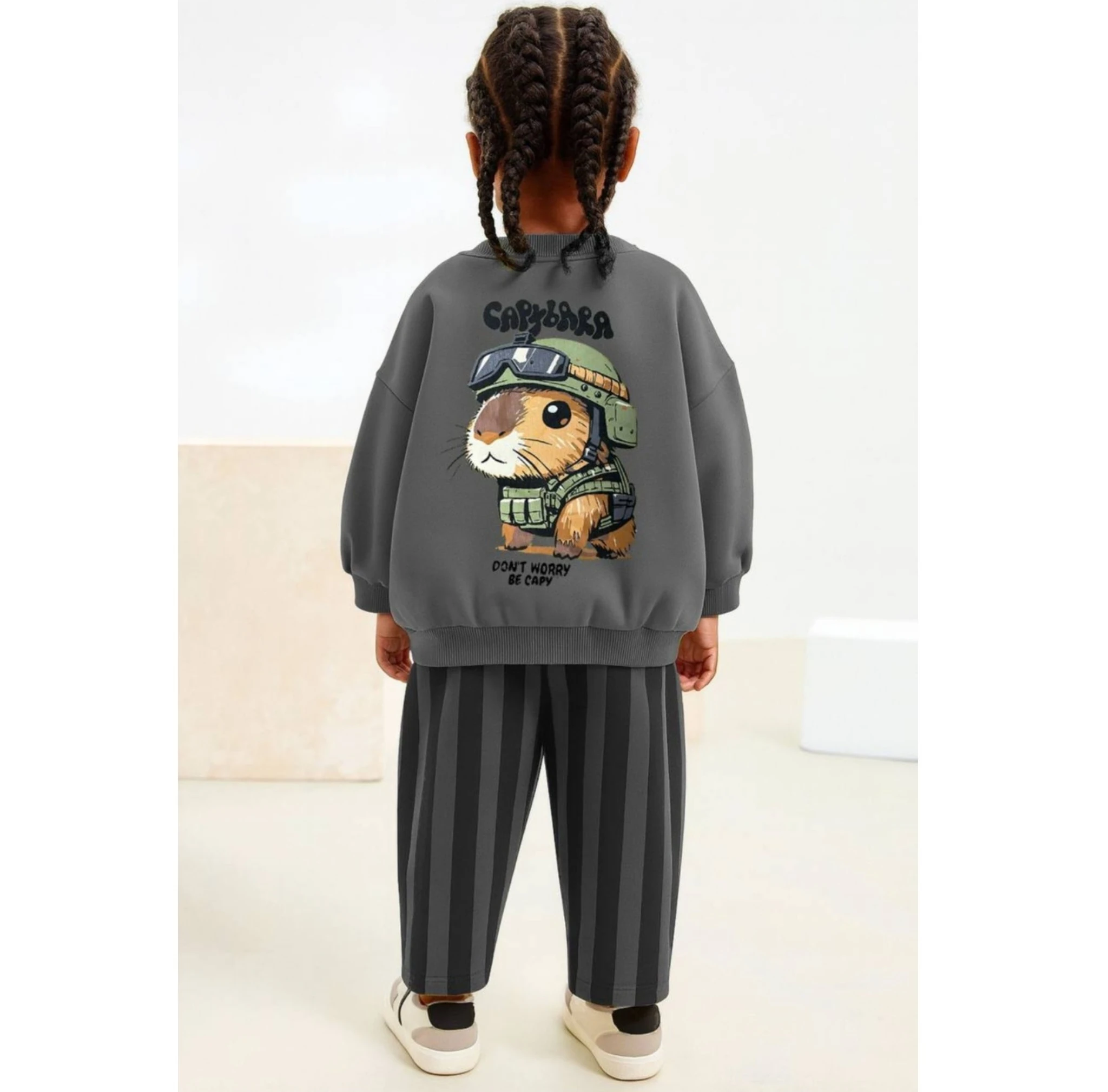 Gri,Baskılı Unisex Takım 