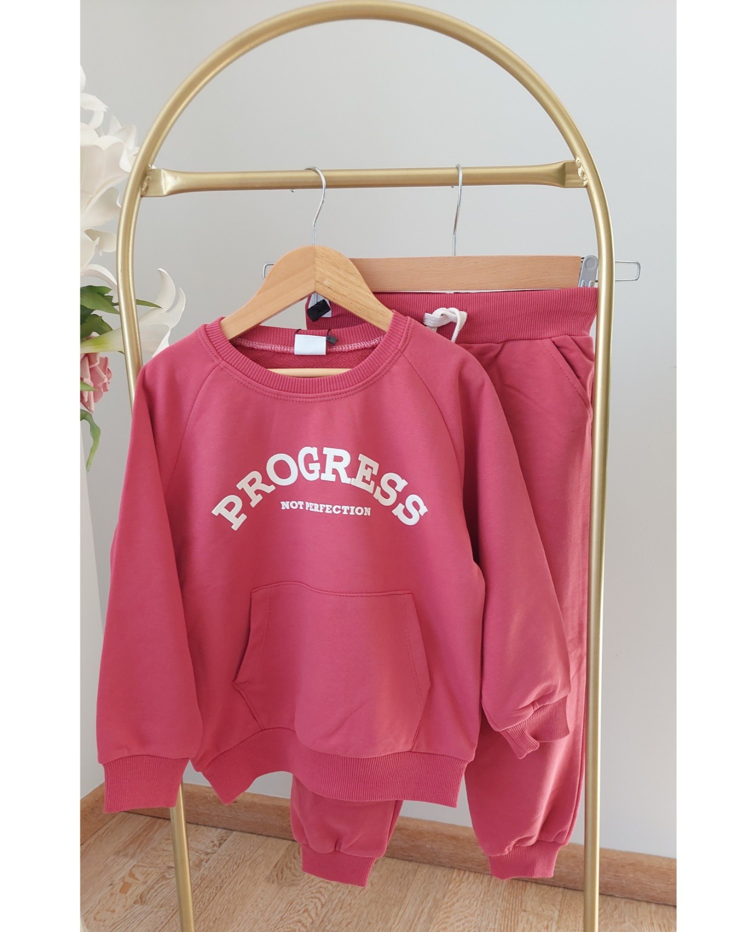 Kırmızı Renk,3 İplik, Şardonsuz,Unisex Eşofman Takımı