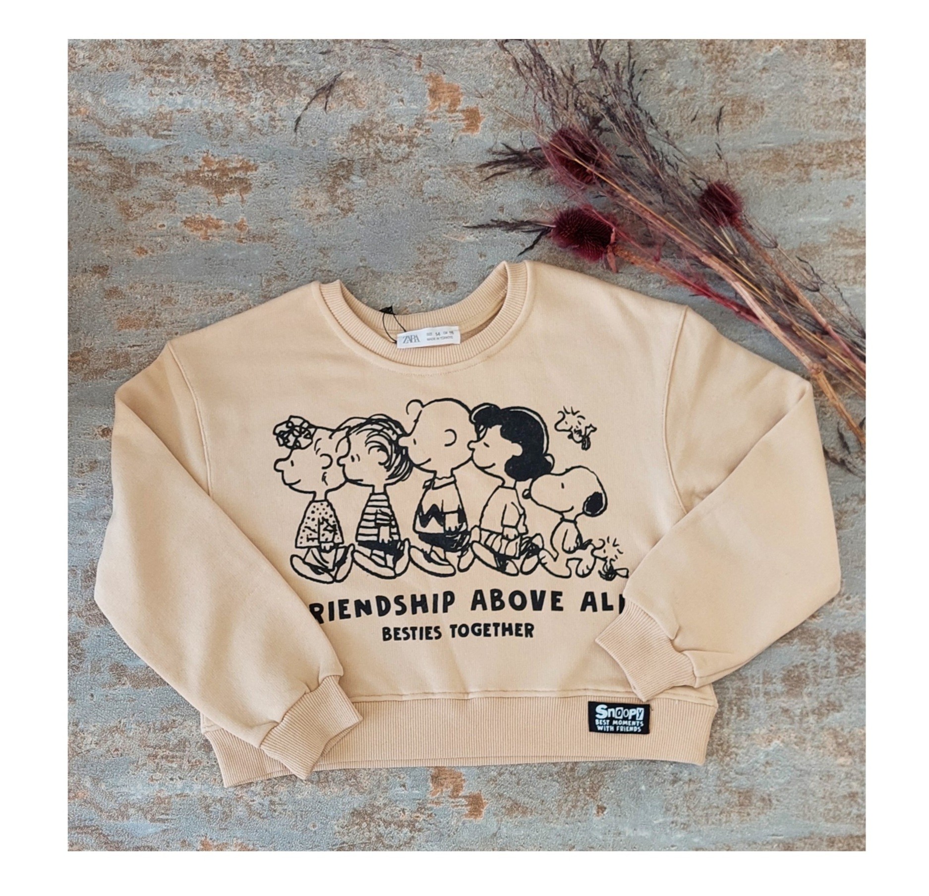 Snoopy Baskılı,3 İplik Sweatshirt