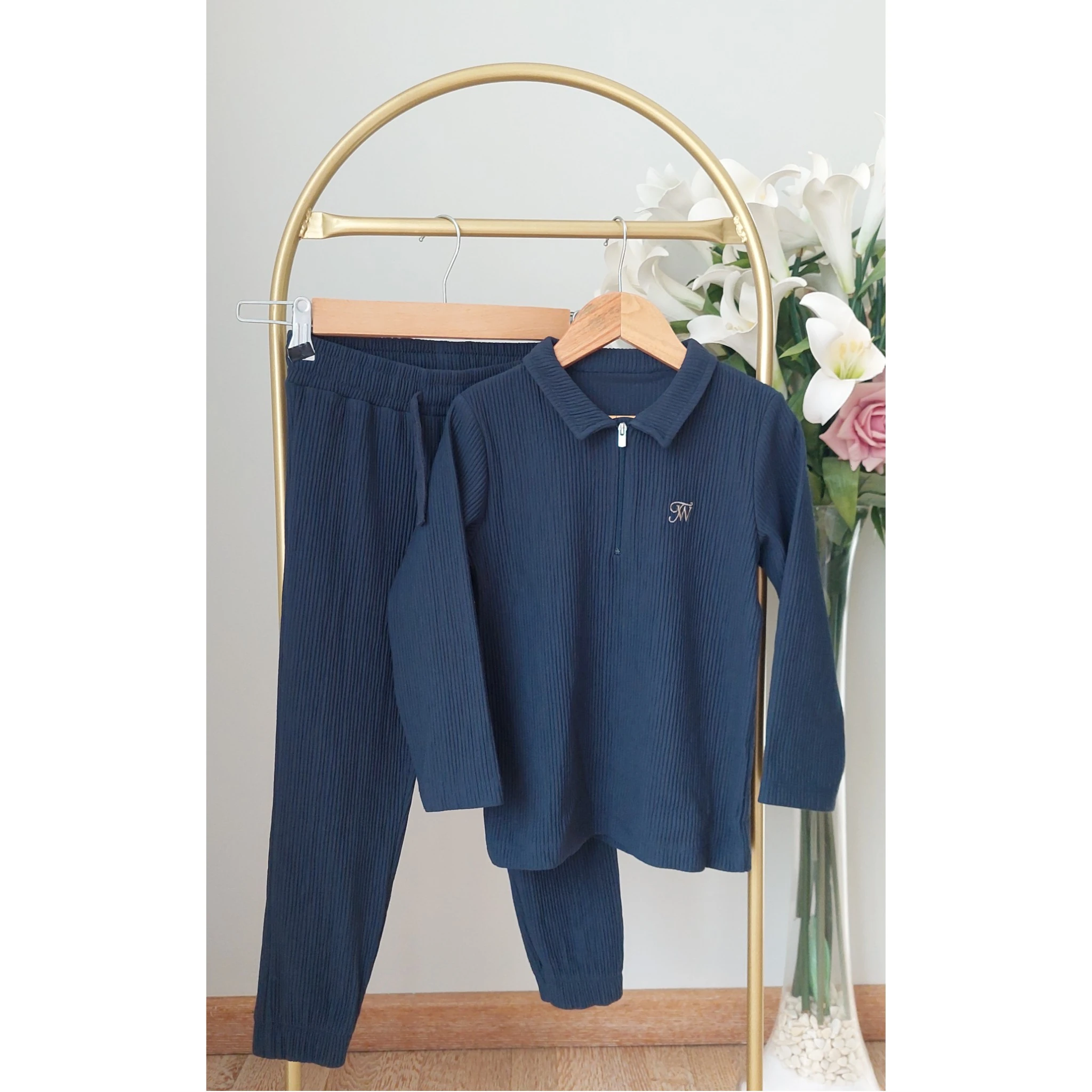 Lacivert Renk,Yarım Fermuarlı Takım