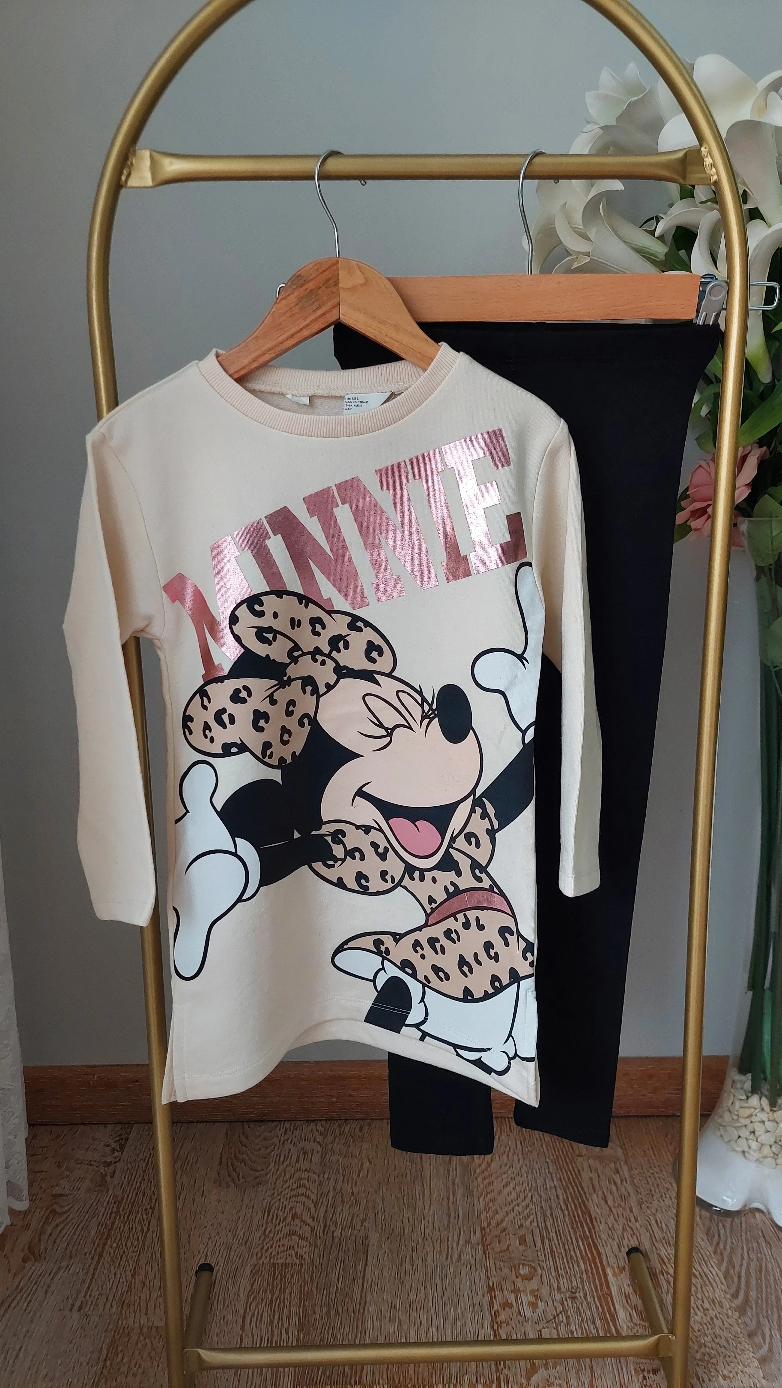 Minnie Baskılı, Taytlı,Tunikli Takım 