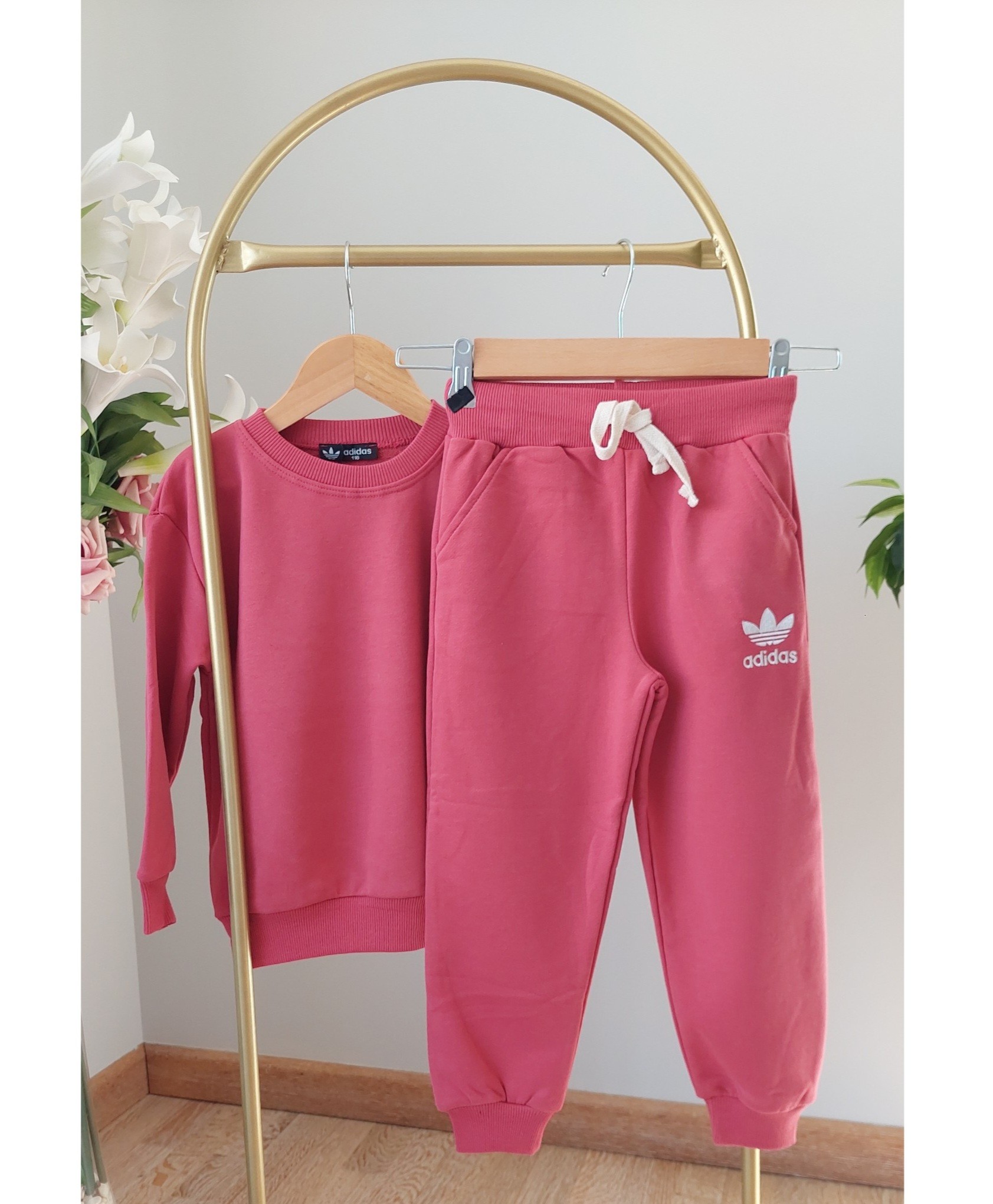 Kırmızı Renk,3 İplik ,Şardonsuz,Unisex Eşofman Takımı