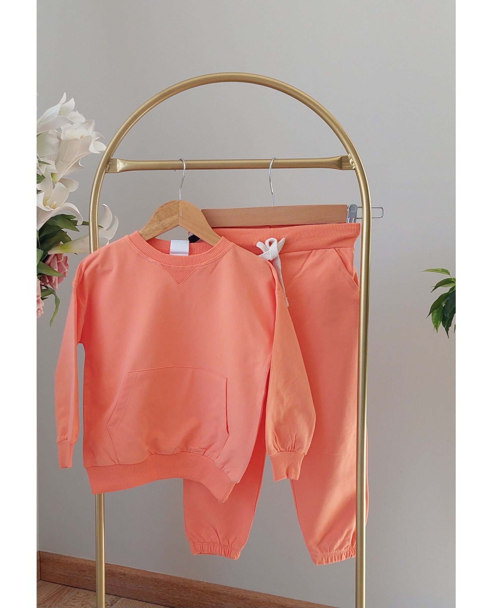 Turuncu Renk,Basic,Unisex,Eşofman Takımı