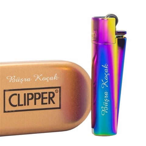 Kişiye Özel Clipper Marka Metal Çakmak Çok Renkli