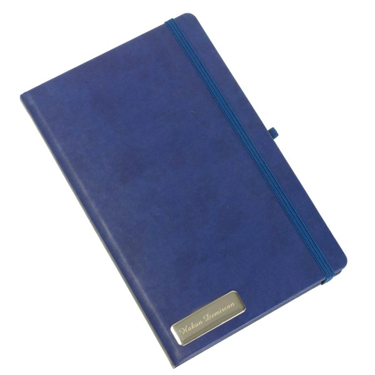 Kişiye Özel Lastikli Mavi Düz Çizgili Defter​
