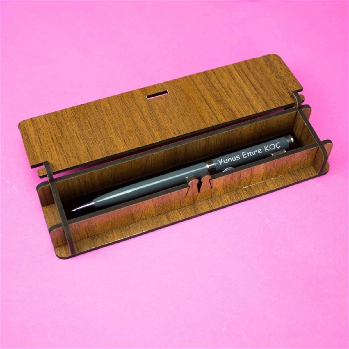 Kişiye Özel Ahşap Kutulu Metal Tükenmez Kalem M3