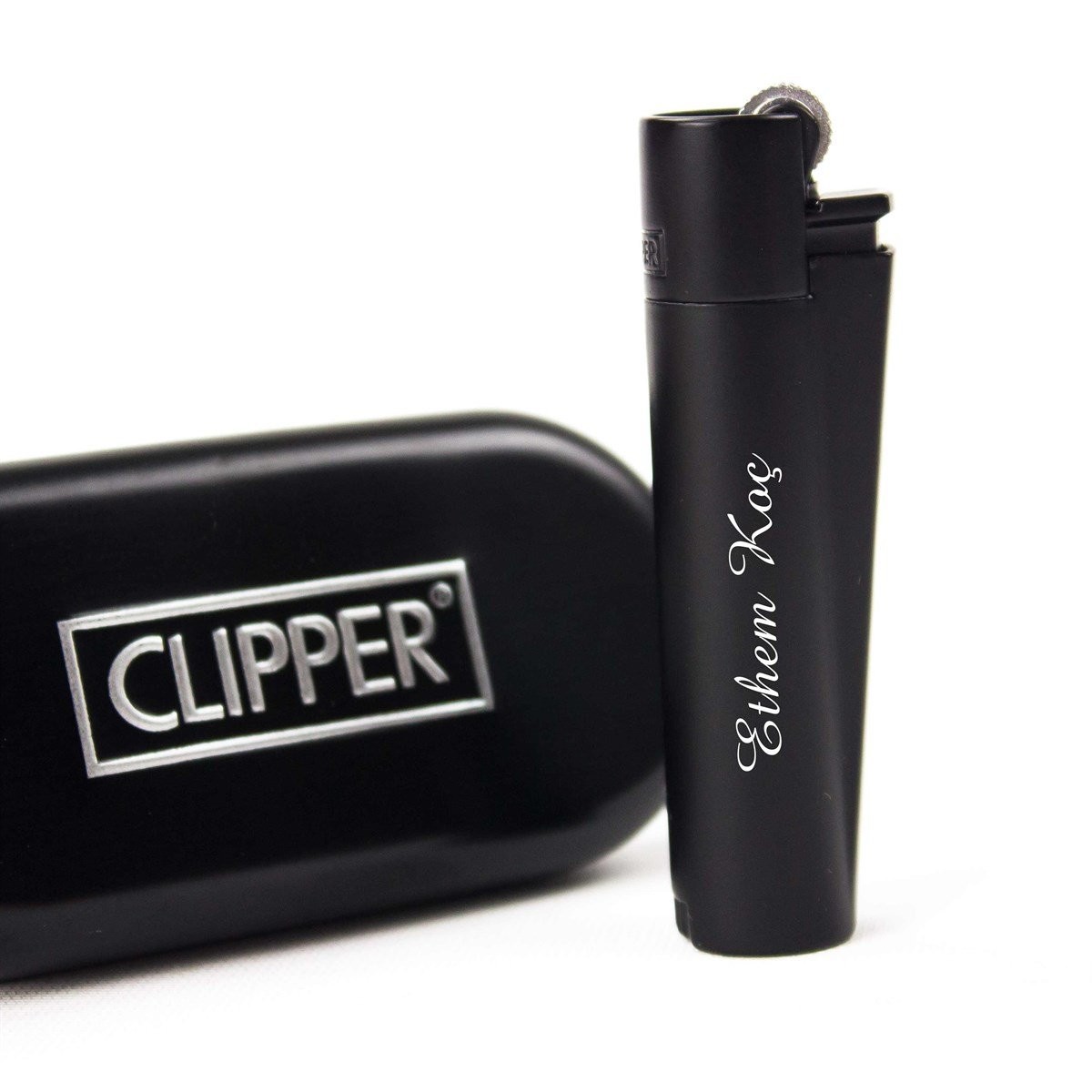 Kişiye Özel Clipper Marka Metal Çakmak Siyah