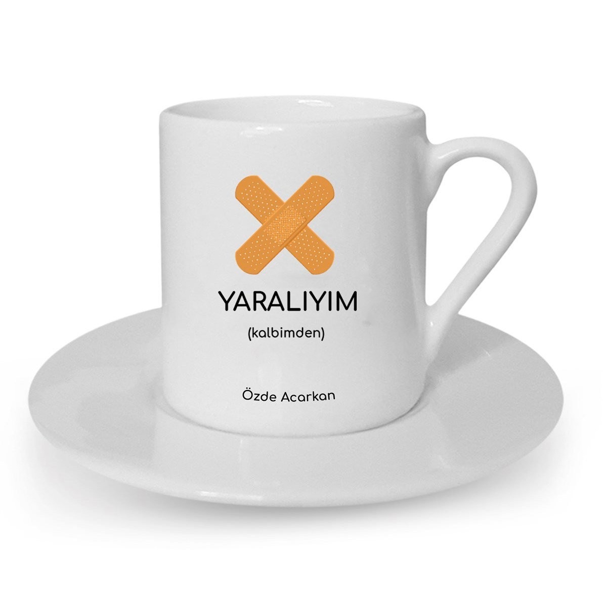 Kişiye Özel Yaralıyım Temalı Türk Kahvesi Fincan Seti
