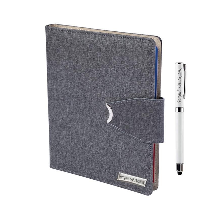 Kişiye Özel Elegance Organizerli Tarihsiz Ajanda ve Roller Kalem Seti - Renk Seçenekli